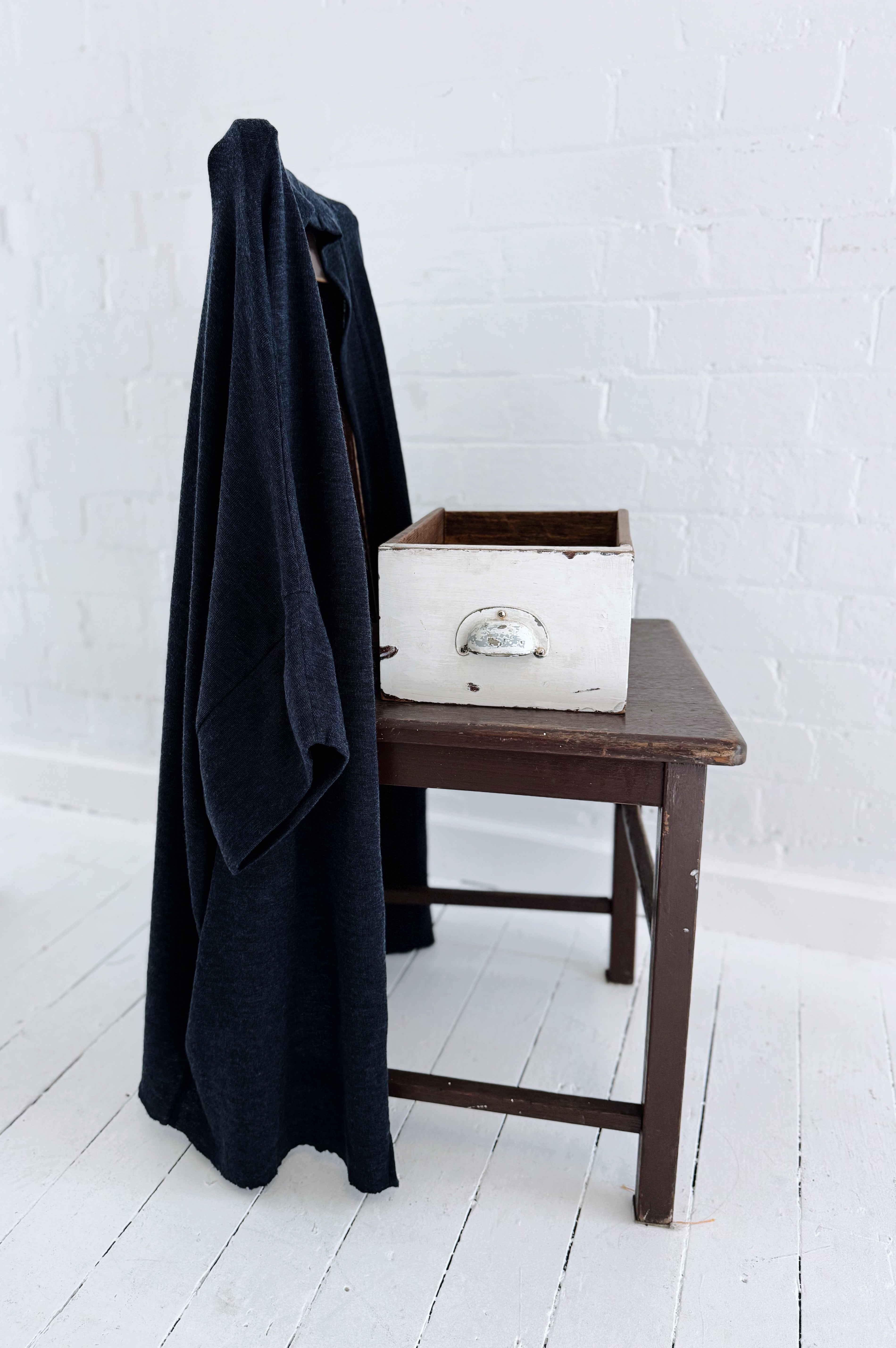 Merino Cardigan | Mid Blue Melange