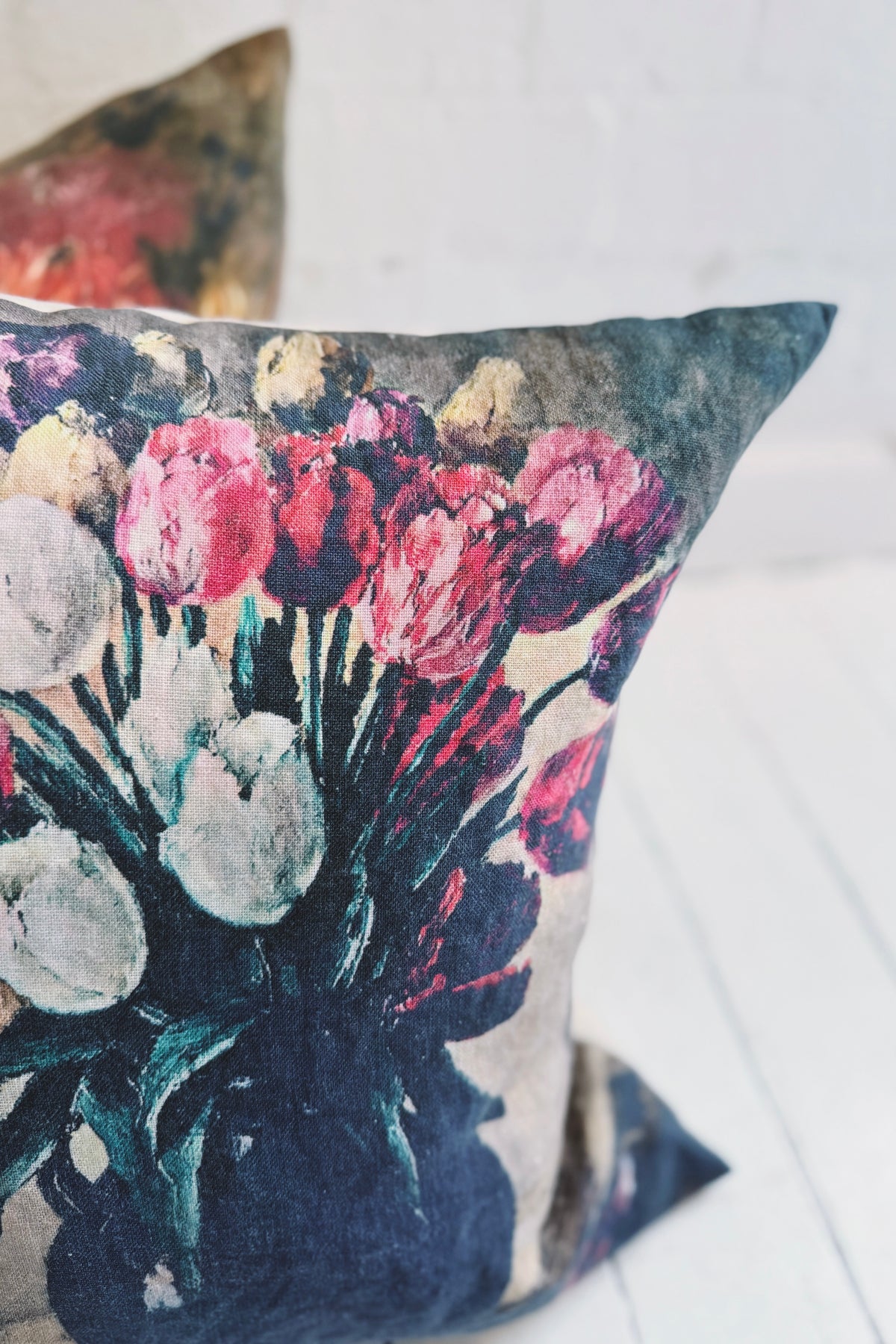 Rabbit Hole | Vintage Print Cushion | Tulips