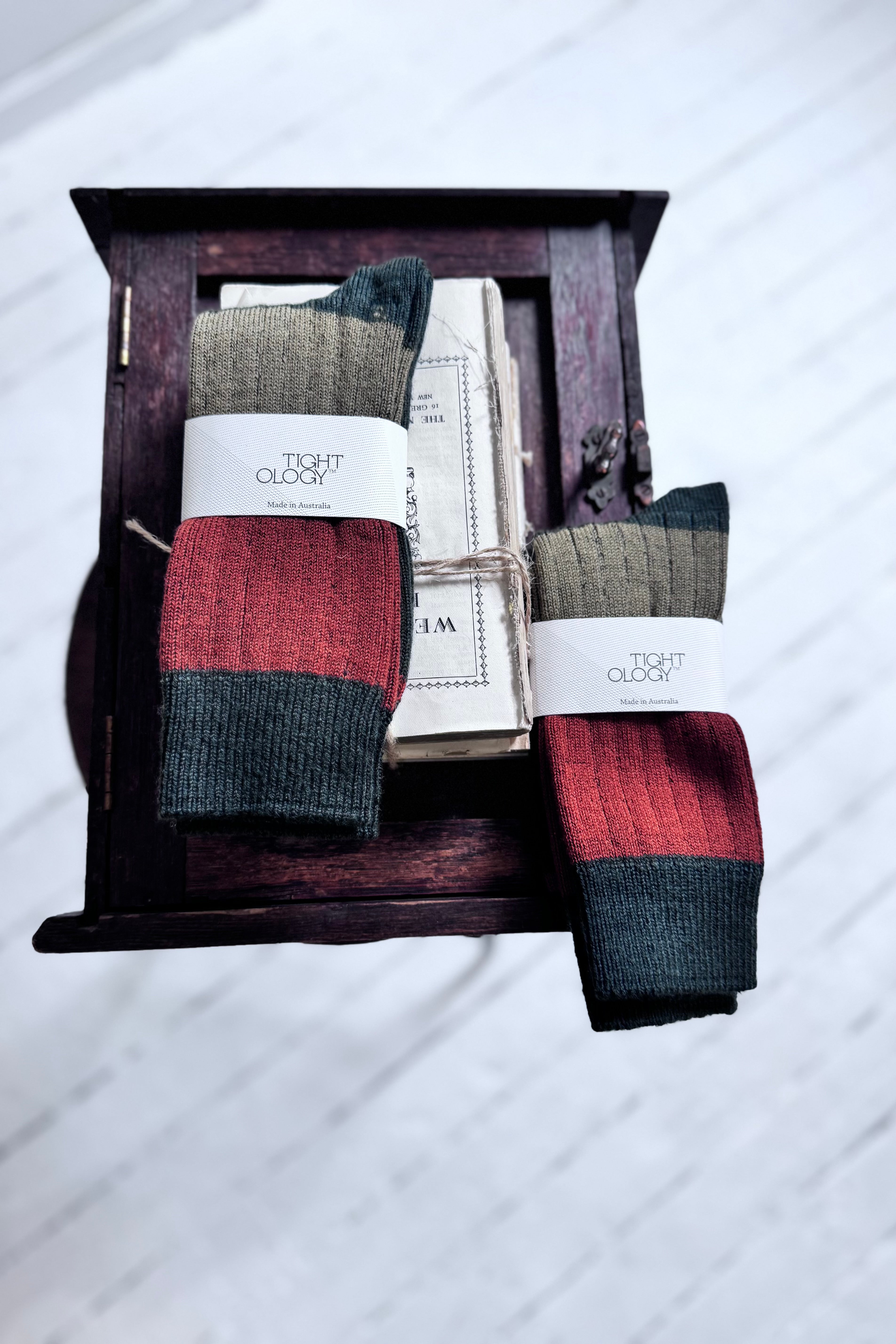 Tightology | Chunky Rib Merino Socks | Green