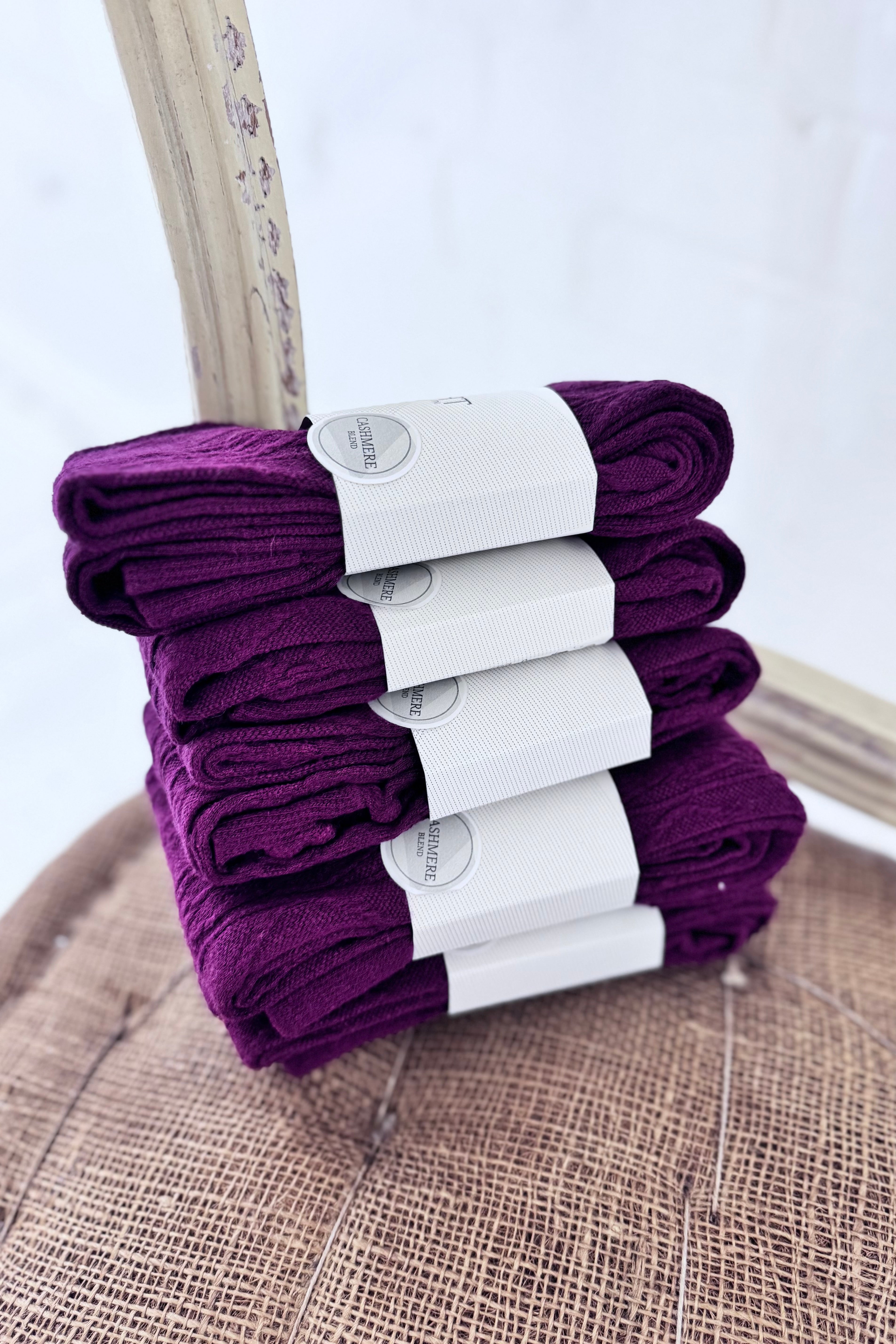 Tightology | Aran Cashmere Blend Tights | Claret