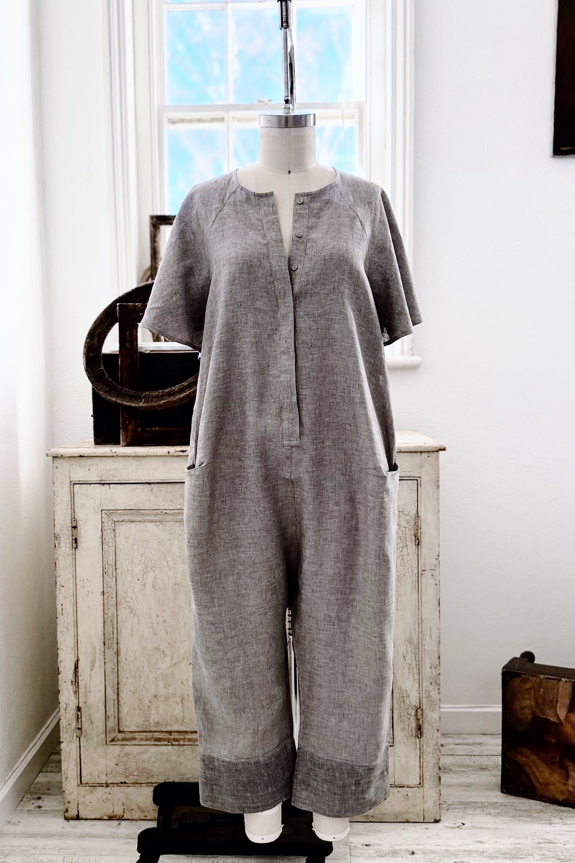PS | Maddy Playsuit | Grey Stripe | S