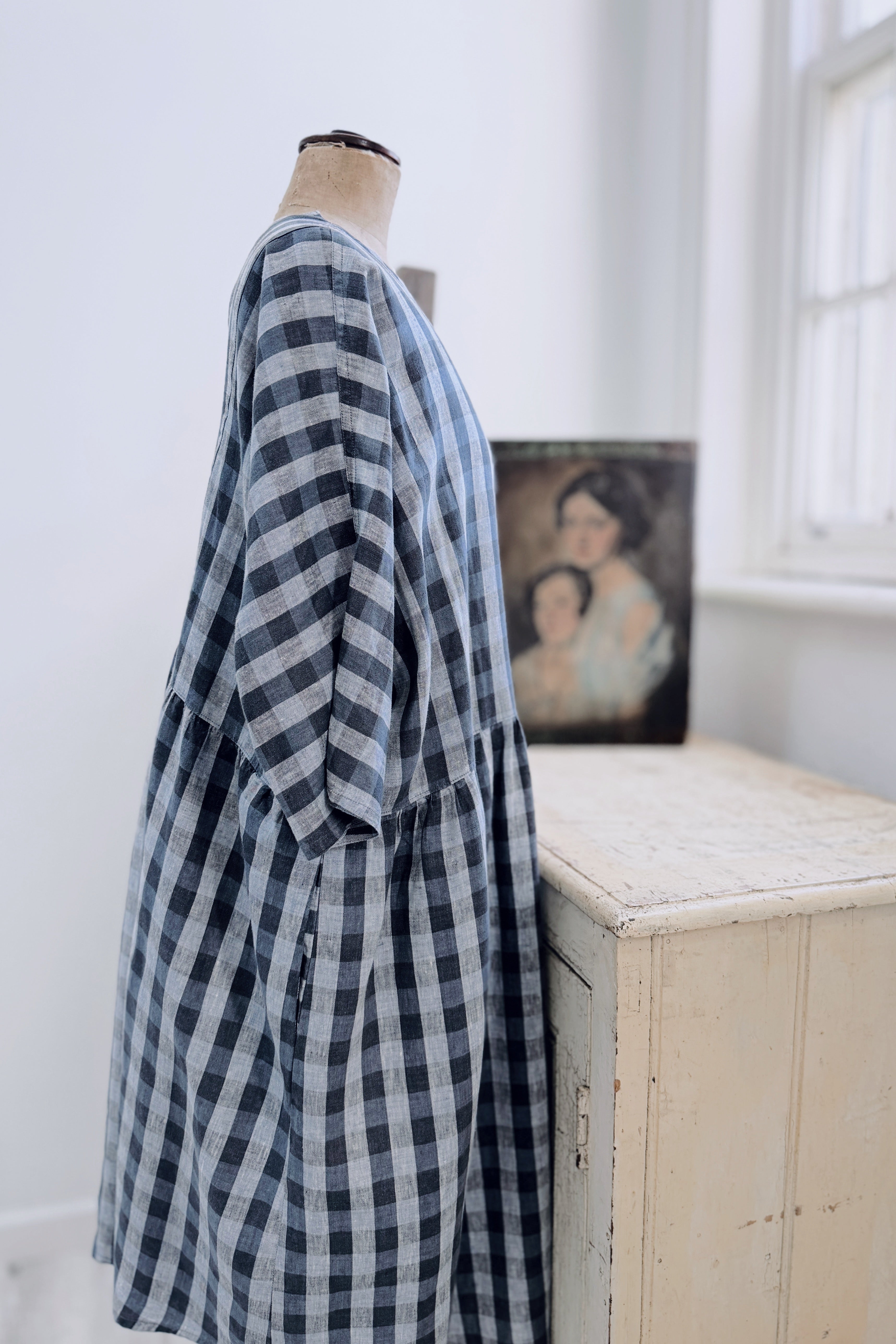 GW | Paula Dress | Blue Mirage Check | M/L