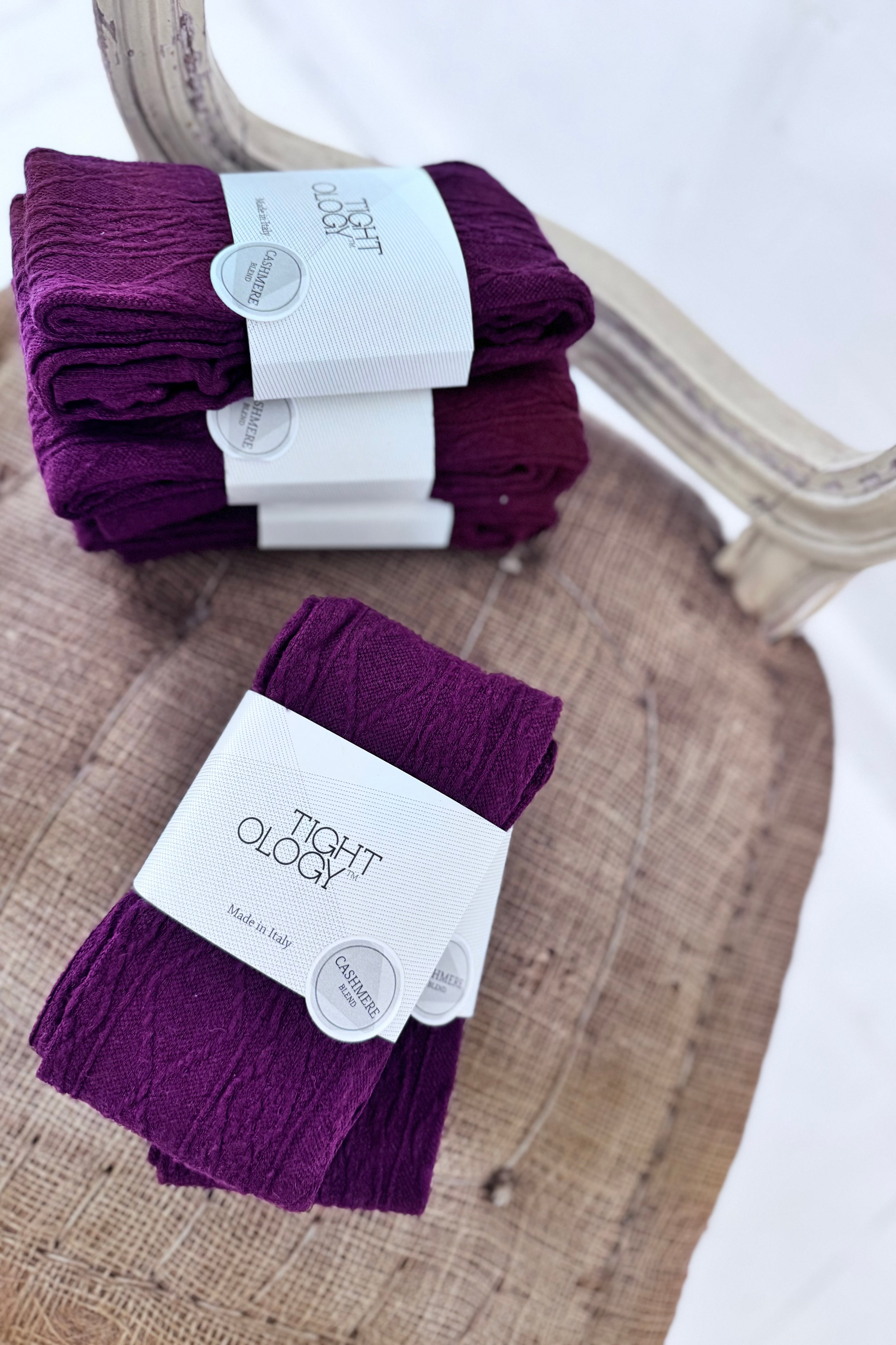 Tightology | Aran Cashmere Blend Tights | Claret