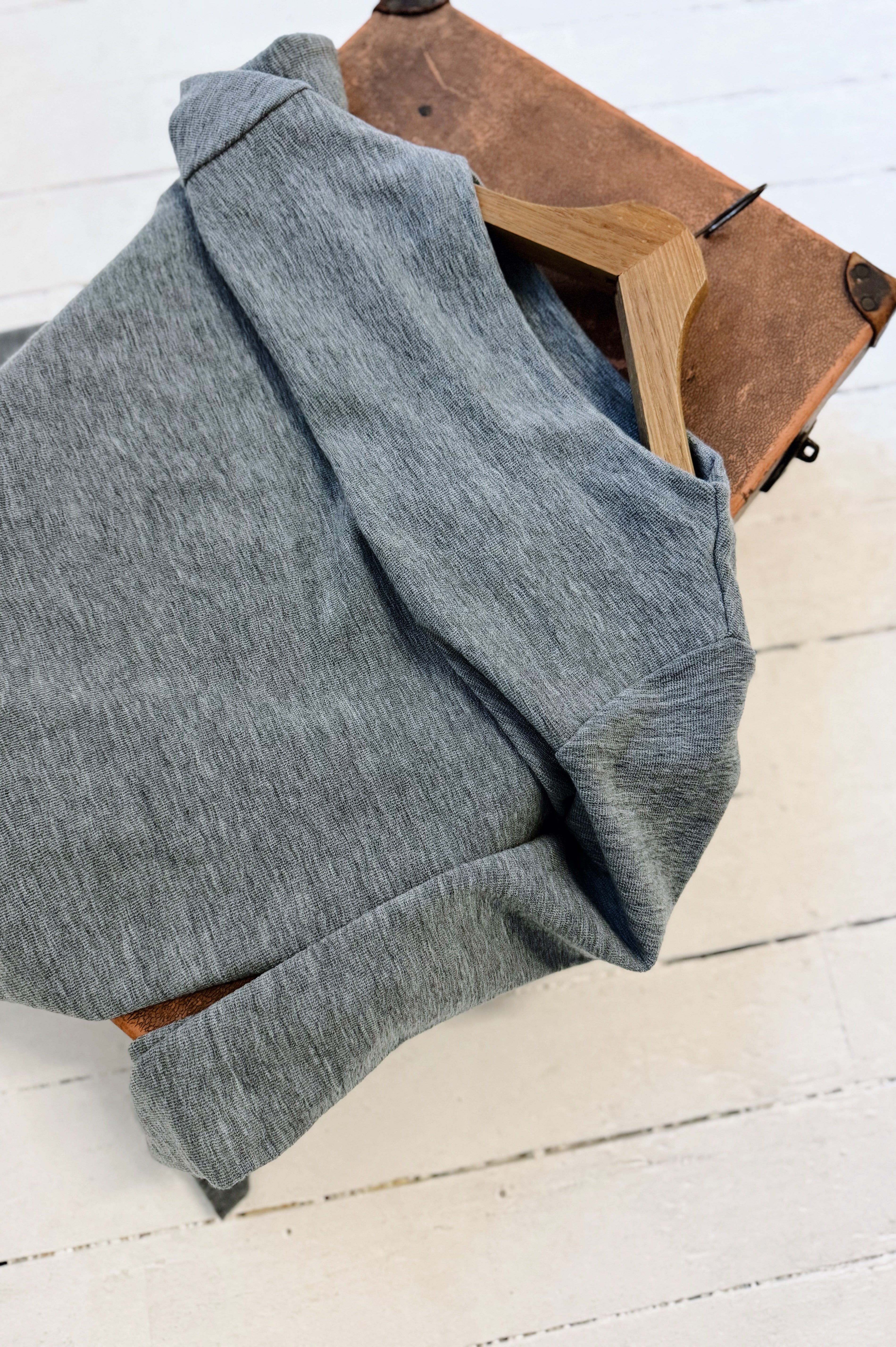 Merino with High Slits | Steel Grey