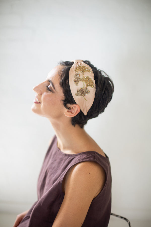 Hard Embroidered Headband | Audrey