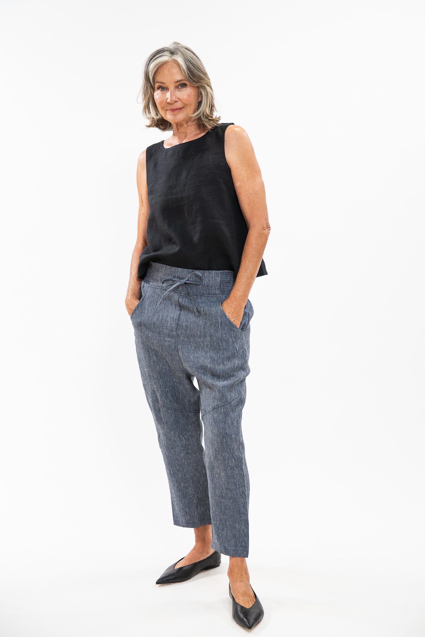 Clover Pant | Navy Pinstripe
