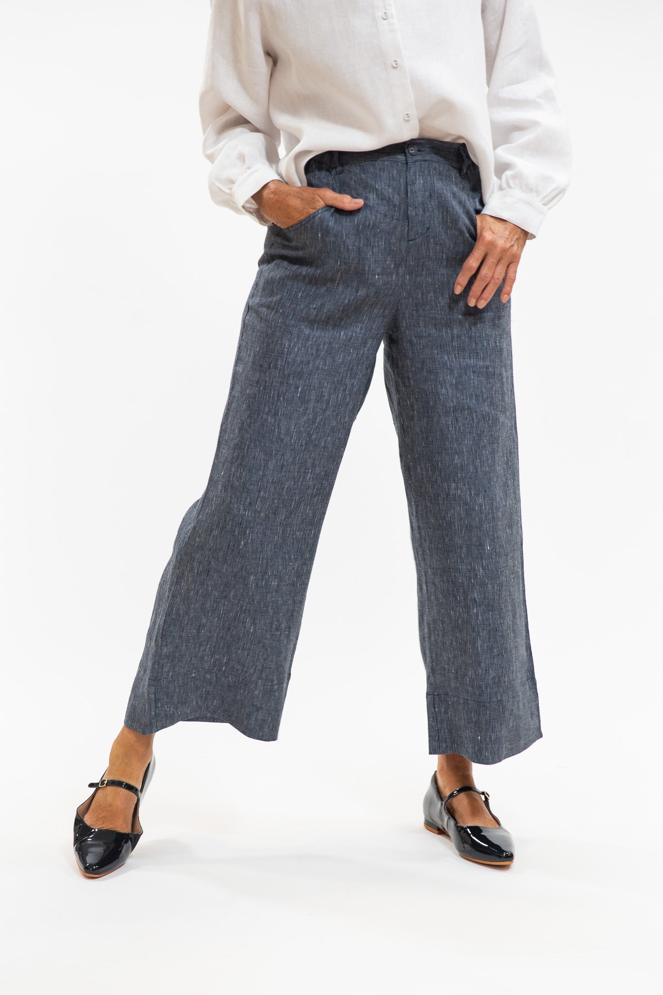 Bowie Pant | Navy Pinstripe