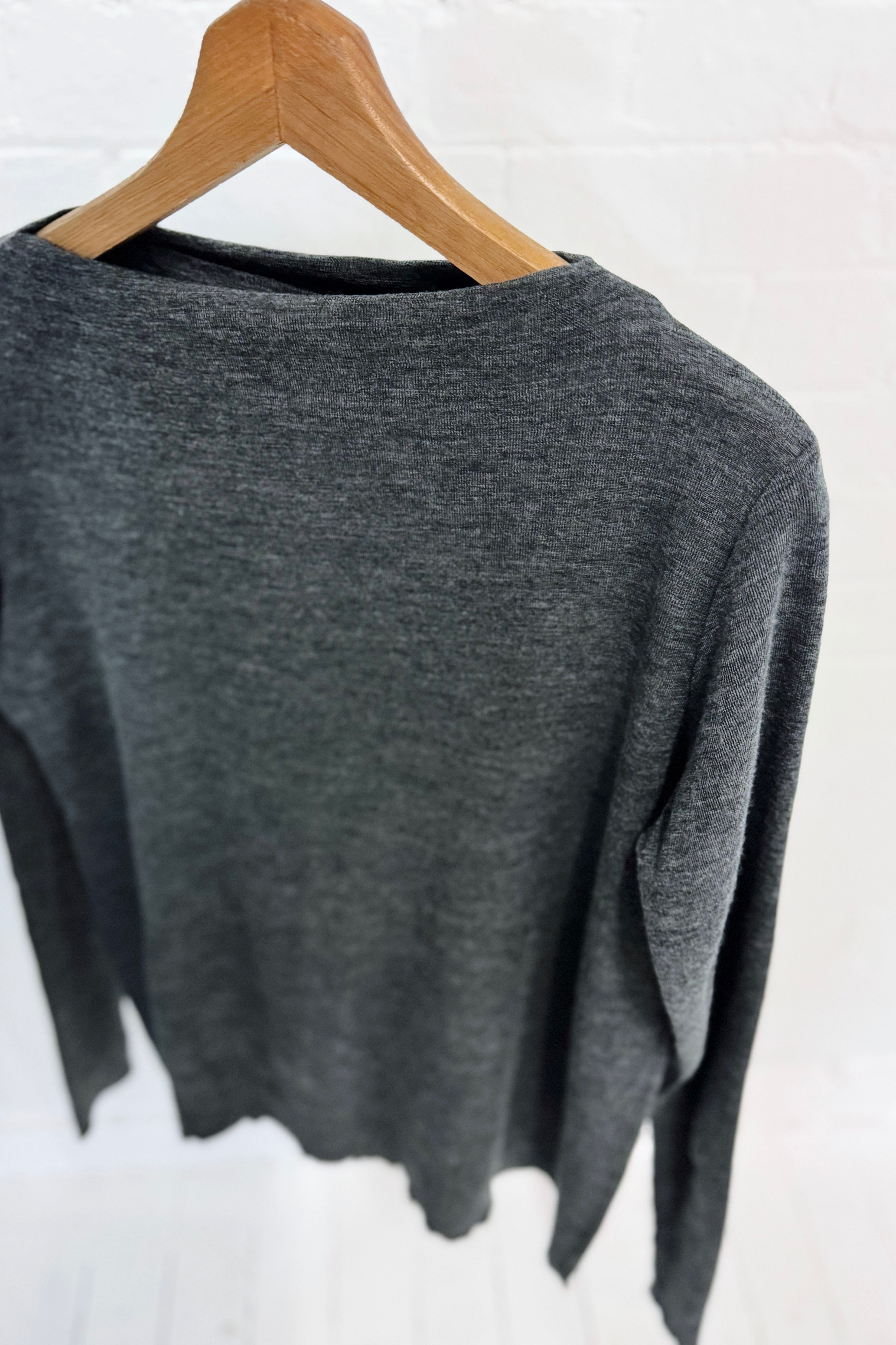 Merino With High Slits | Anthracite Melange