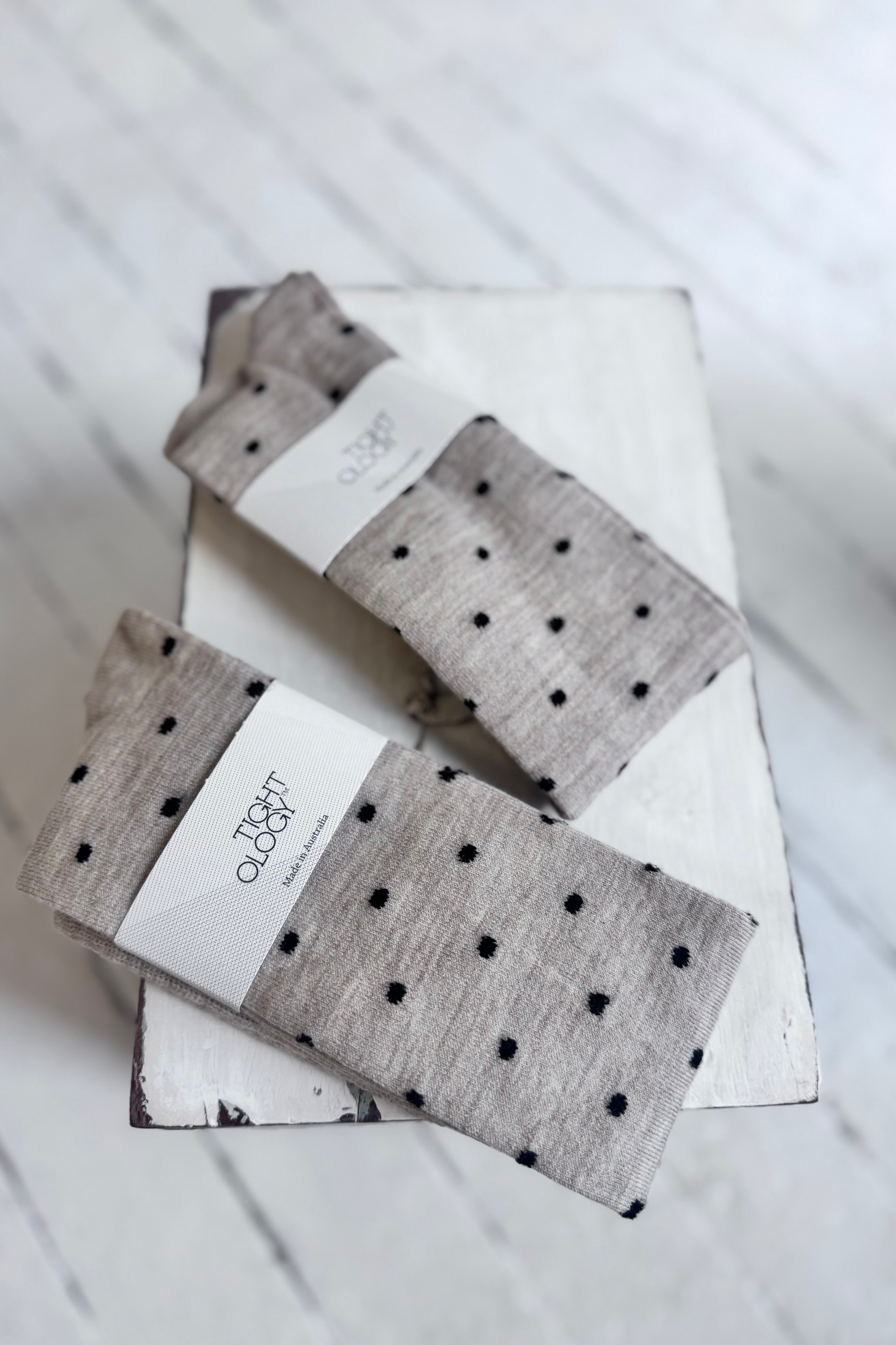 Tightology | Dotty Merino Socks | Marble