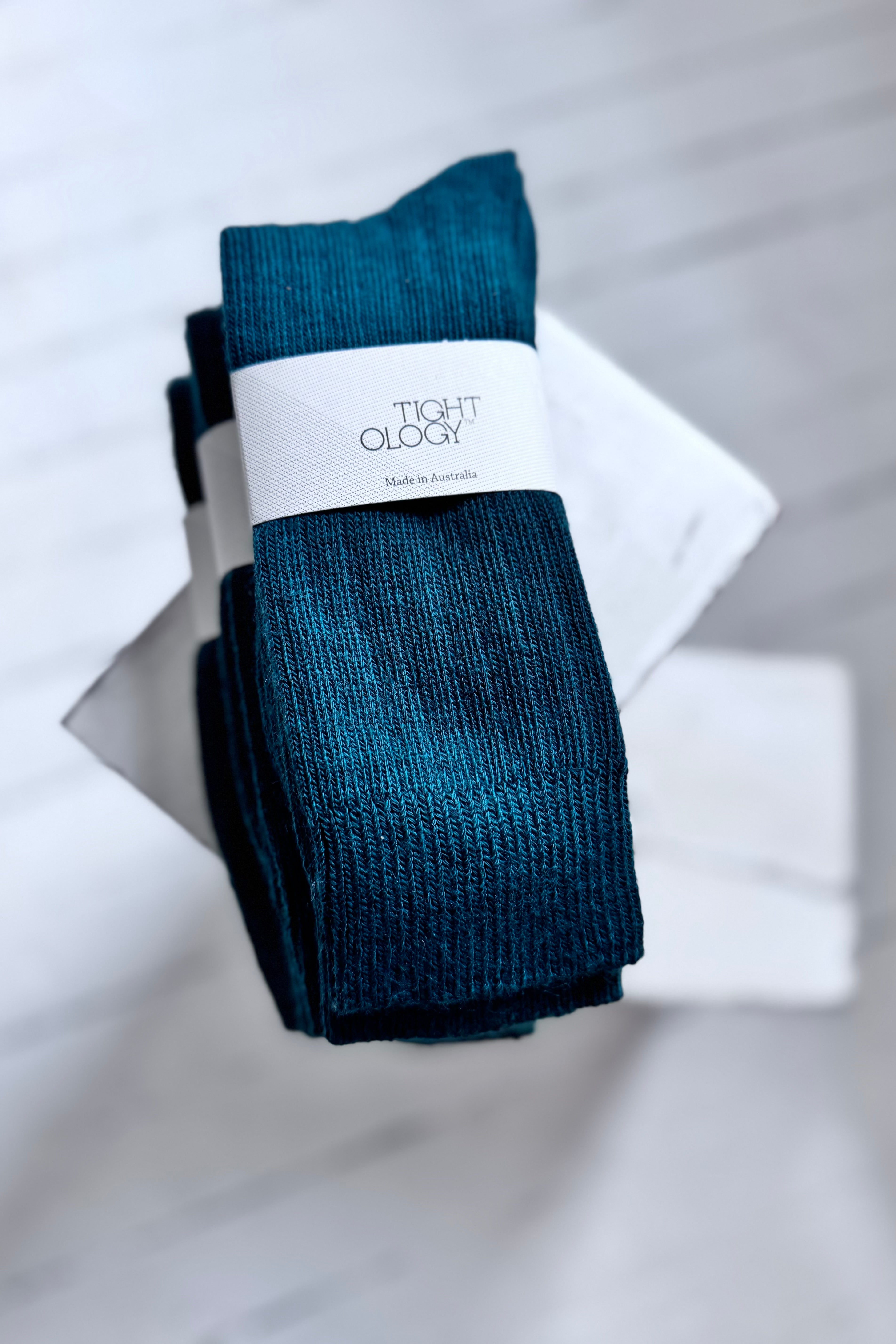 Tightology | Short Rib Merino Socks | Green