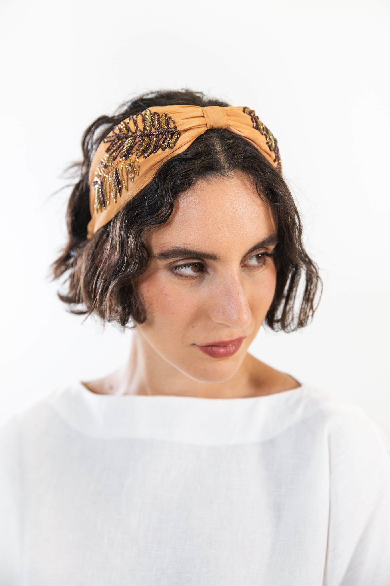 Hard Embroidered Headband | Anna