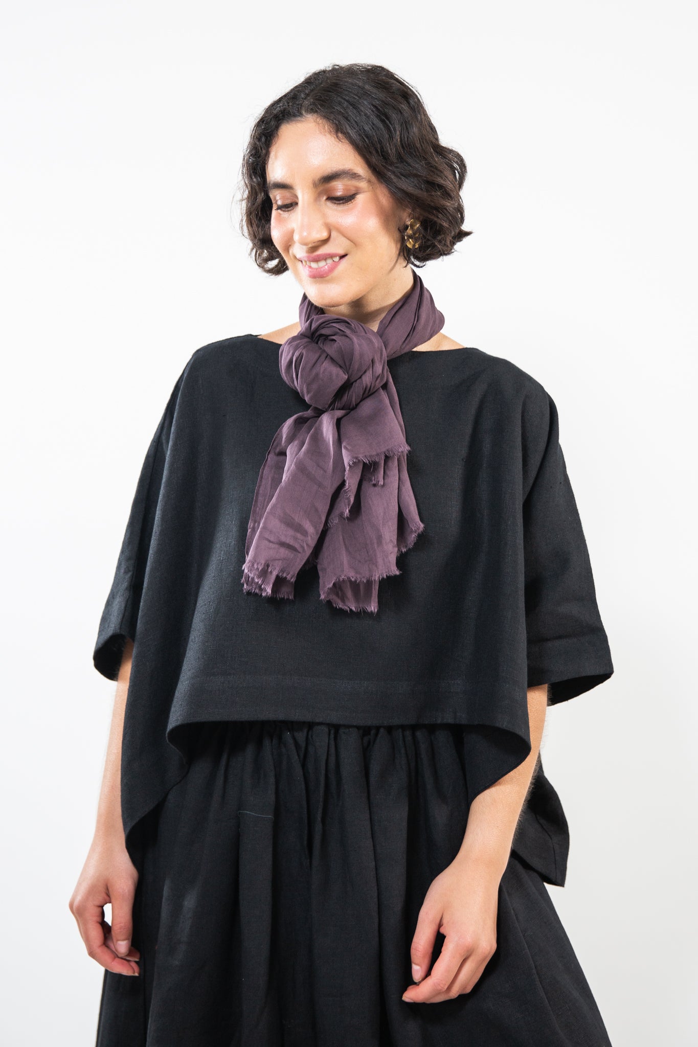 Cotton Scarf Aubergine - Main Image