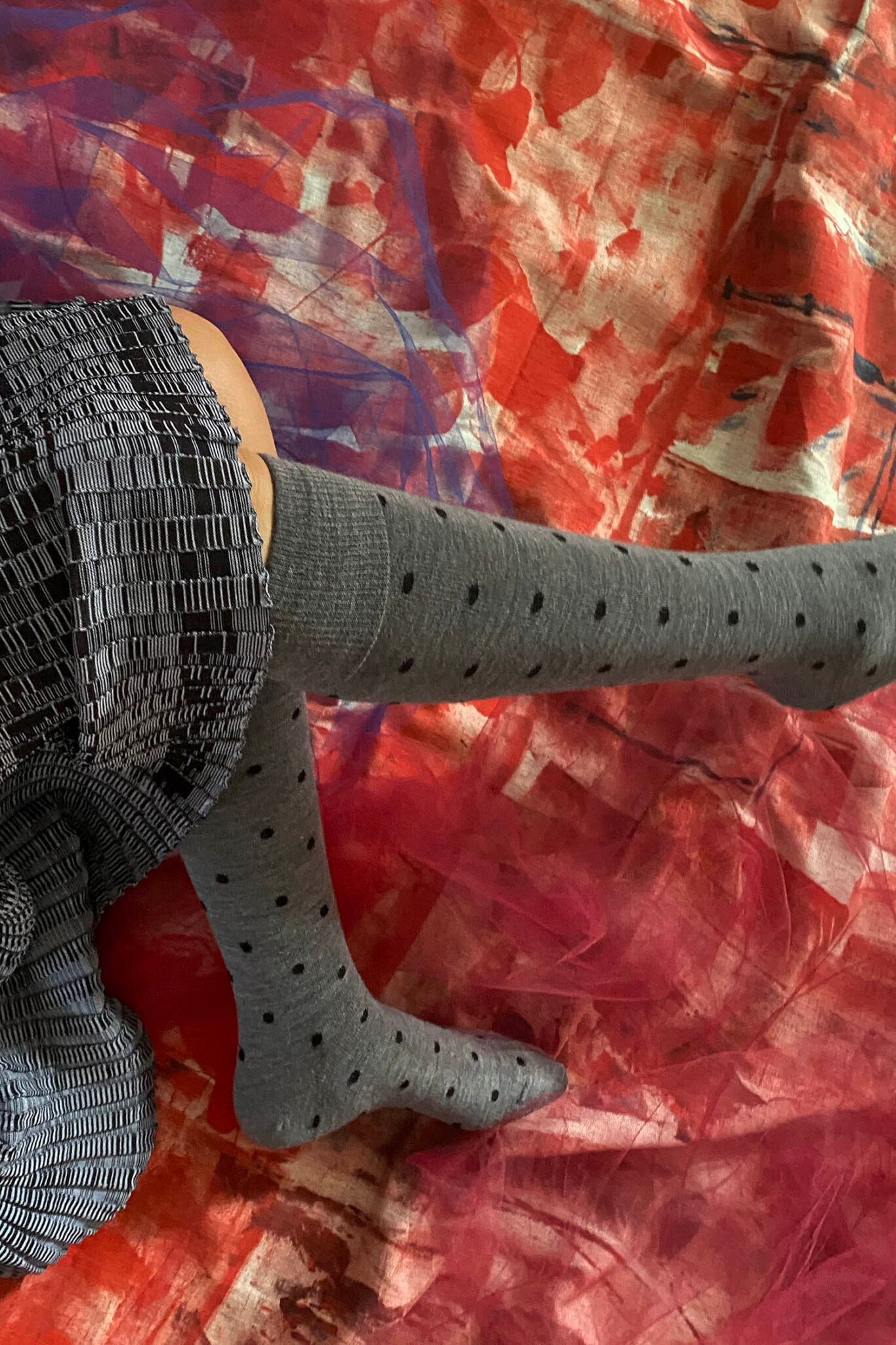 Tightology | Dotty Grey Merino Wool Socks