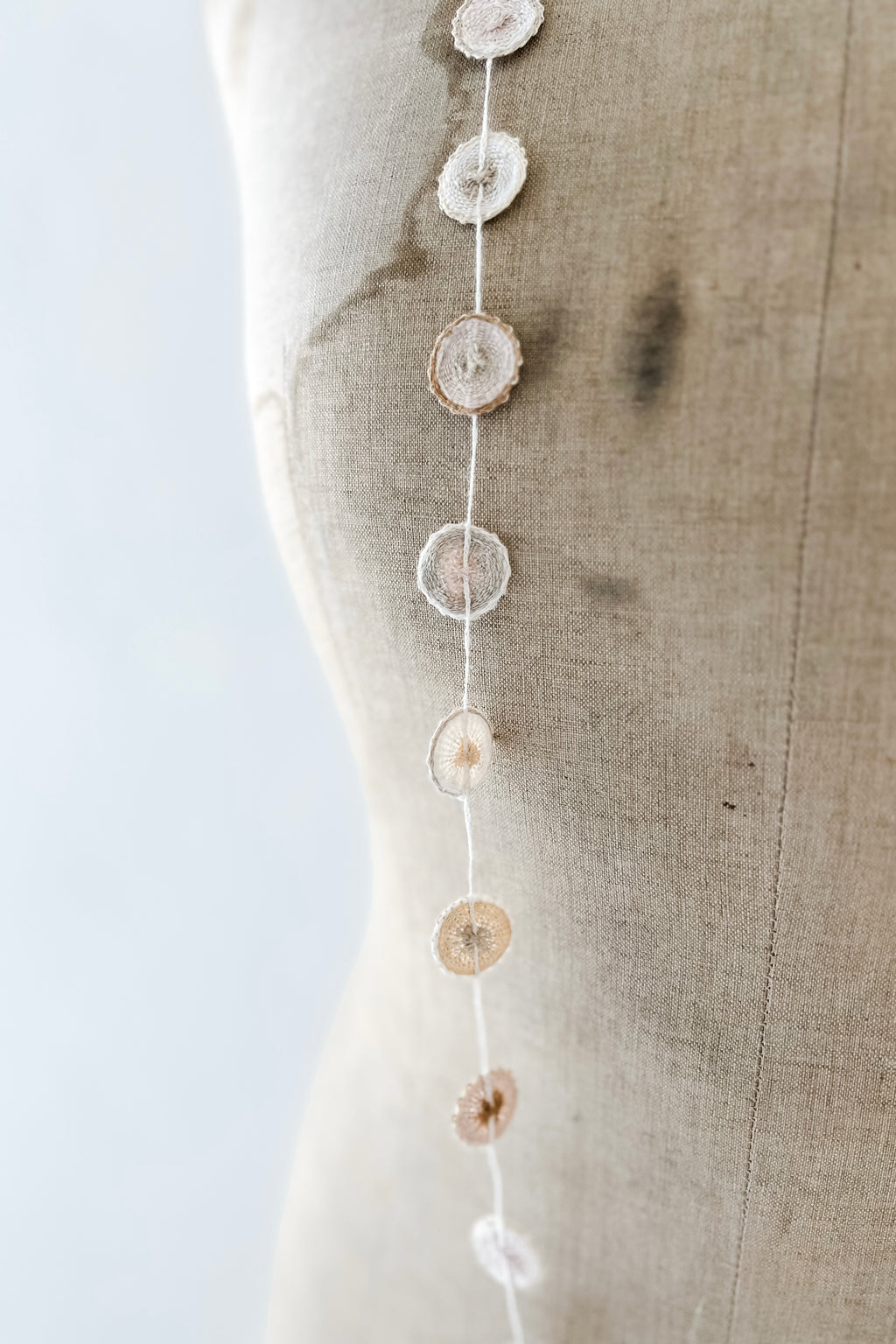Sophie Digard | Tiny Spot Necklace | Neutral Linen