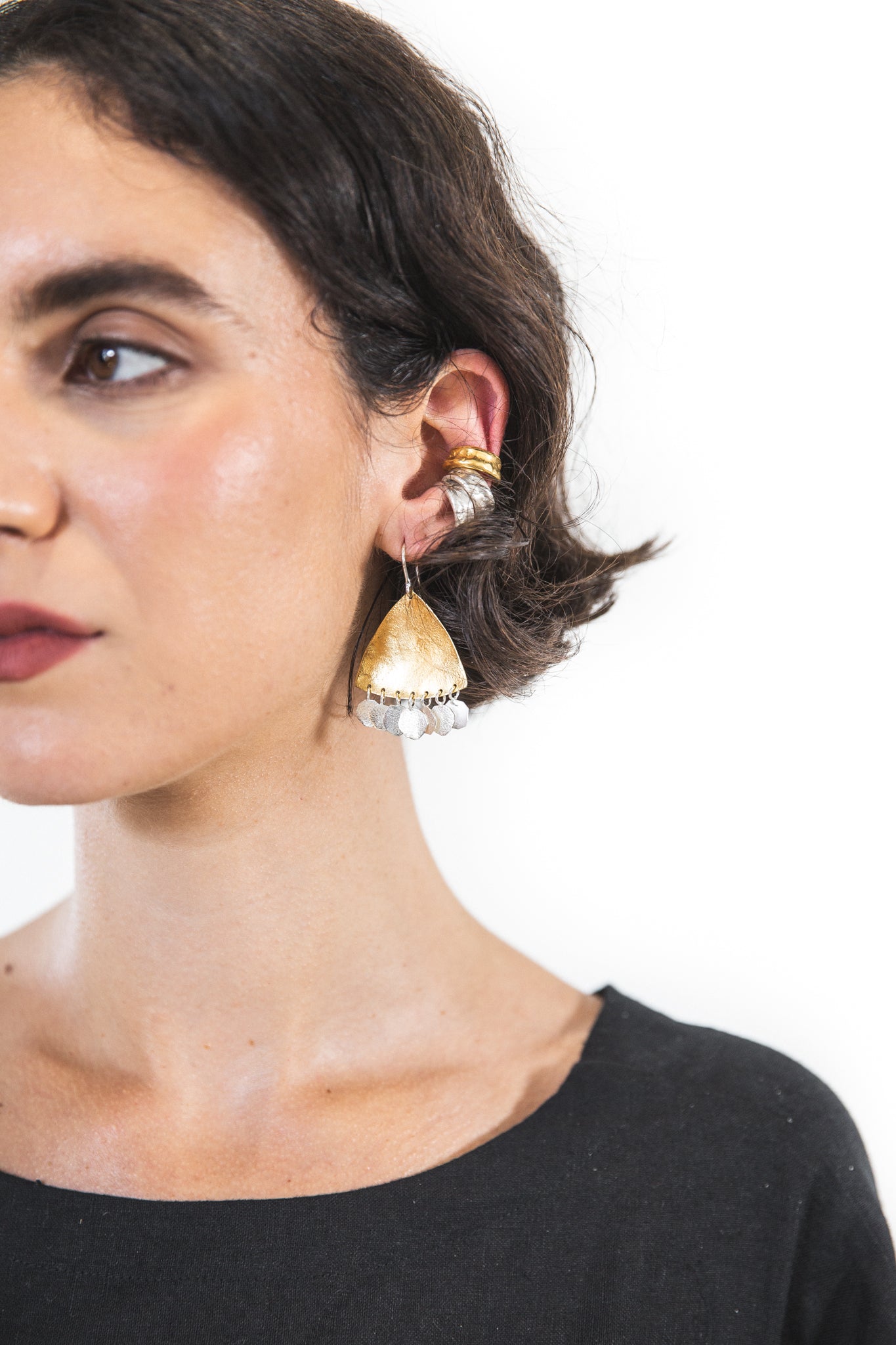 Ewa Jewelry | Biak Earrings | Gold & Silver