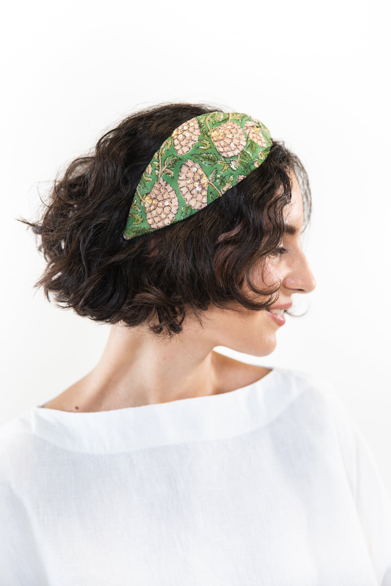 Hard Embroidered Headband | Bree
