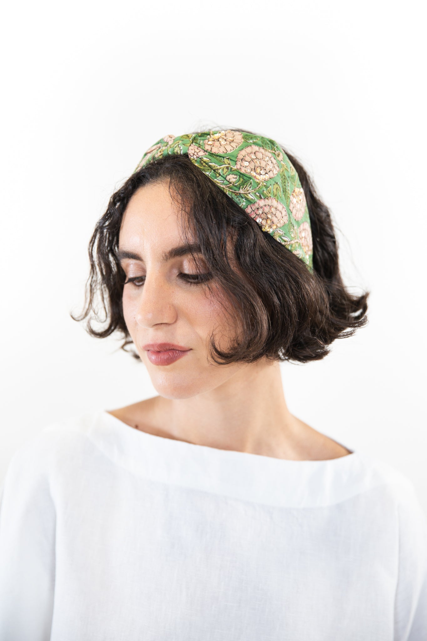 Hard Embroidered Headband | Bree