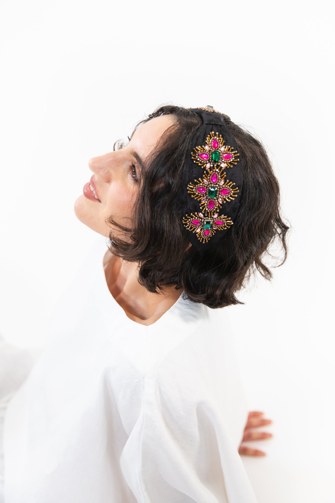 Hard Embroidered Headband | Bronte