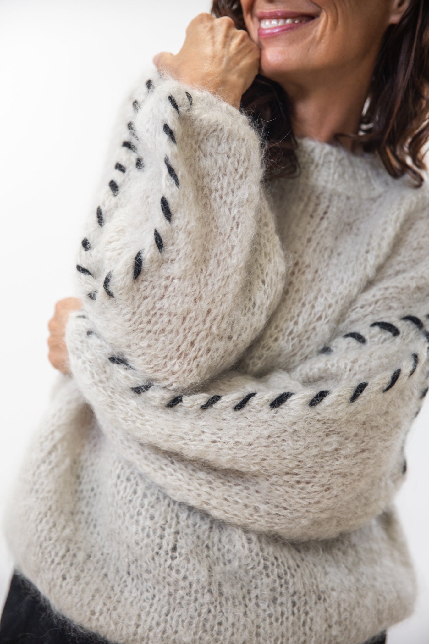 Catia Stitched Pullover | Beige