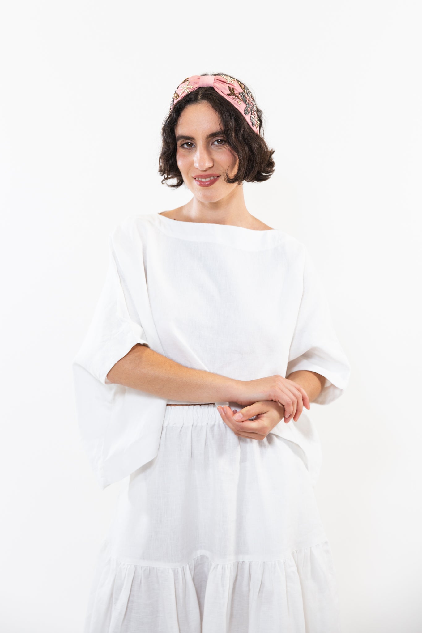 Hard Embroidered Headband | Chloe