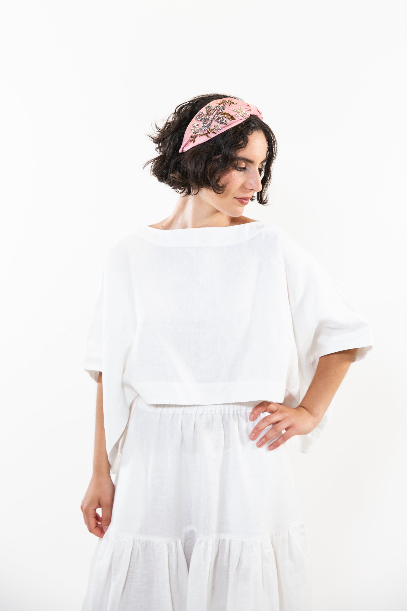 Hard Embroidered Headband | Chloe