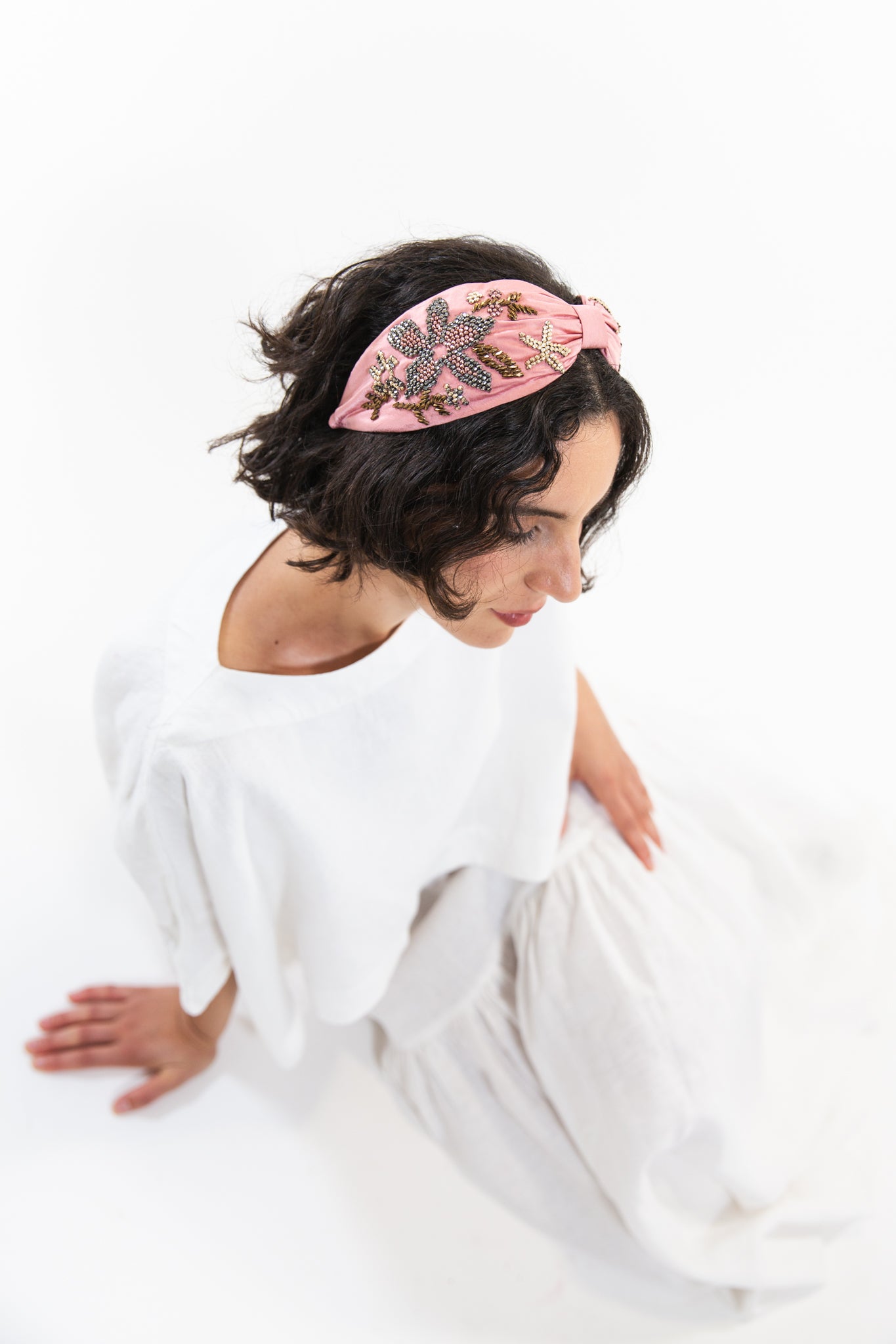 Hard Embroidered Headband | Chloe