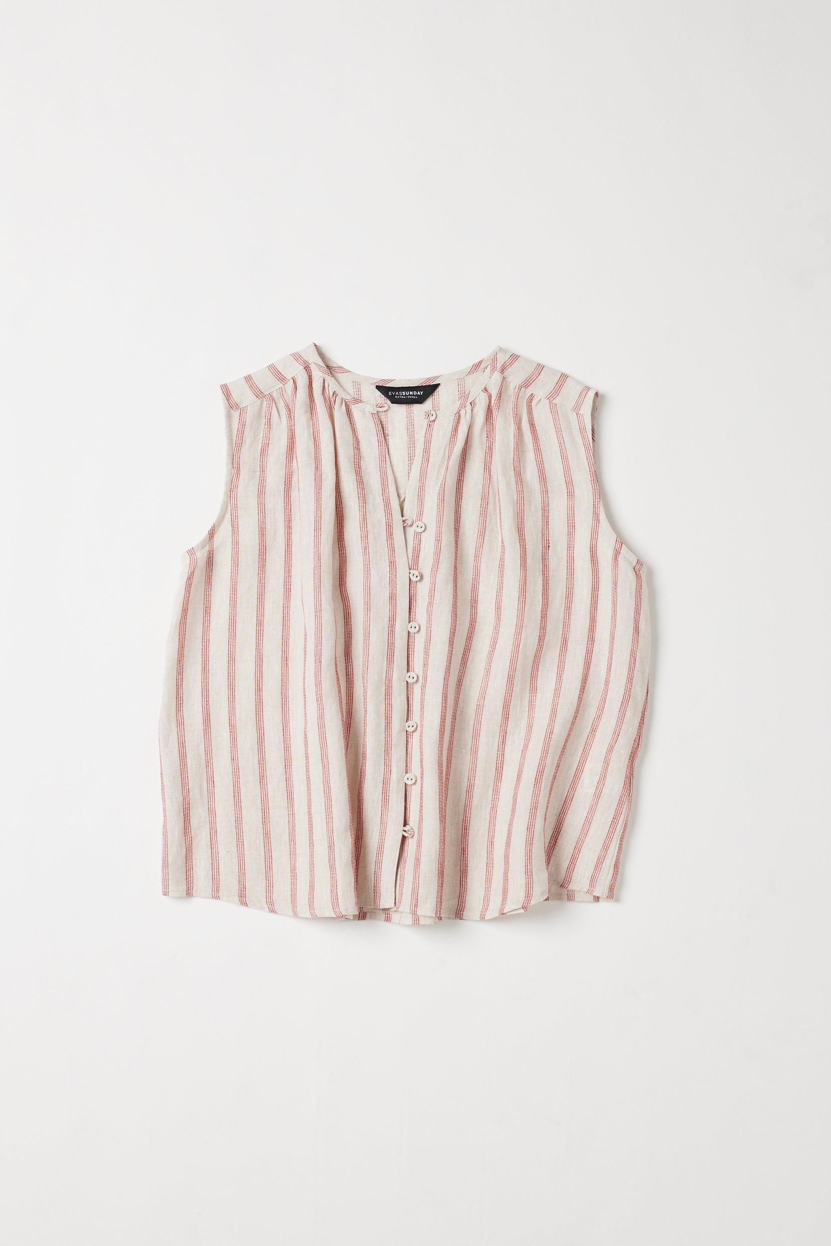 Clara Sleeveless Top | Burnt Sienna Stripe