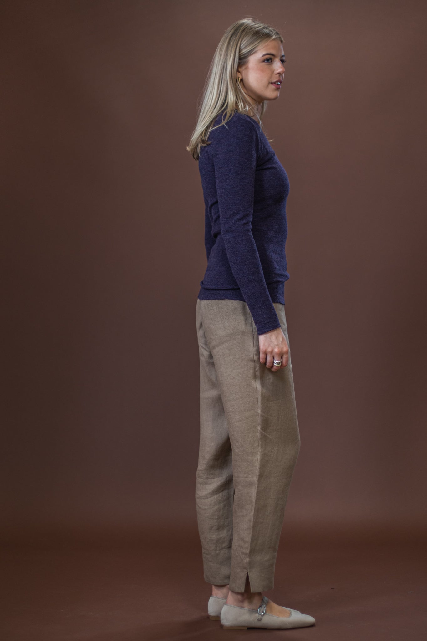 Merino Crew Neck | Plum Melange