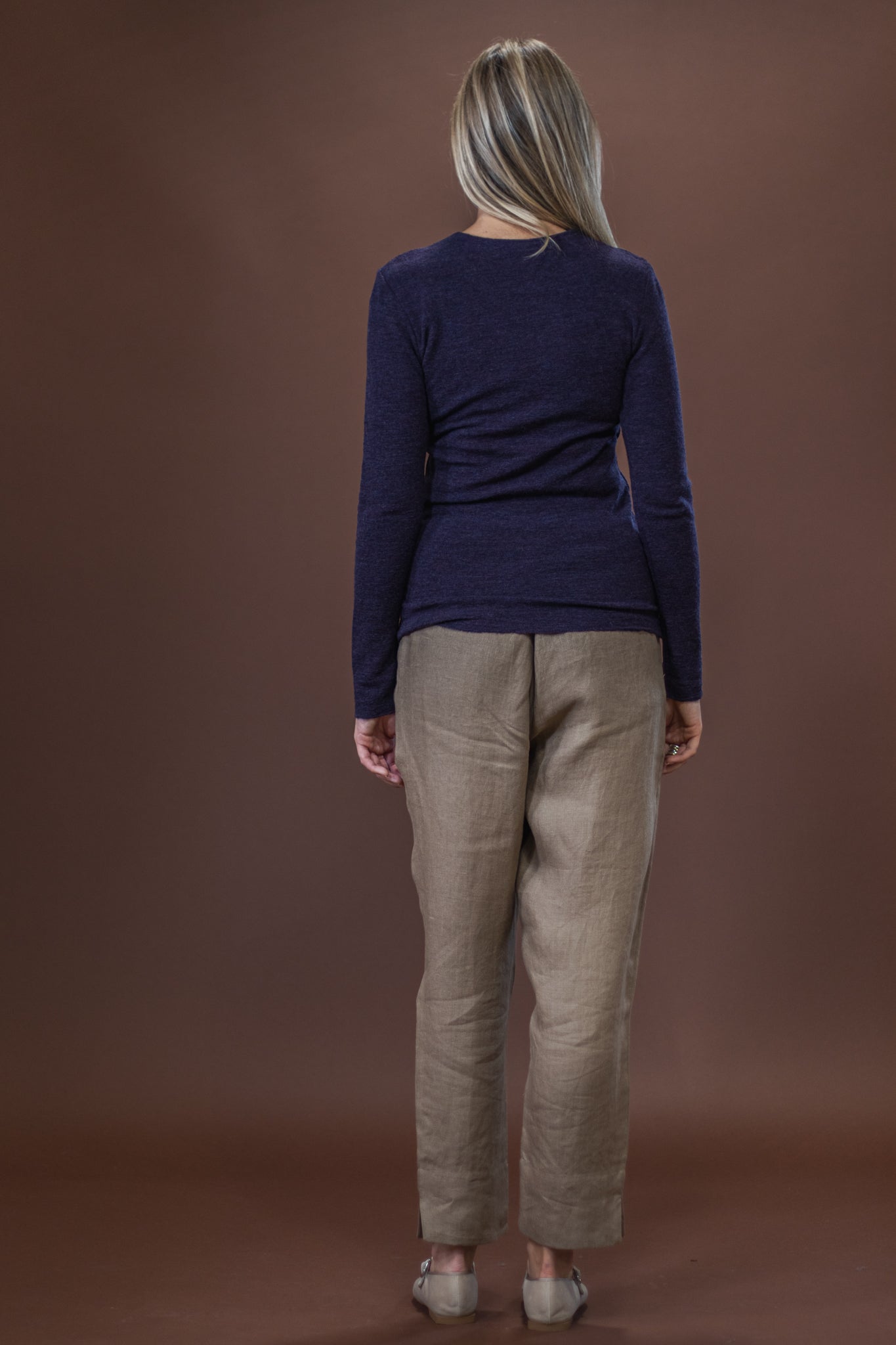 Merino Crew Neck | Plum Melange