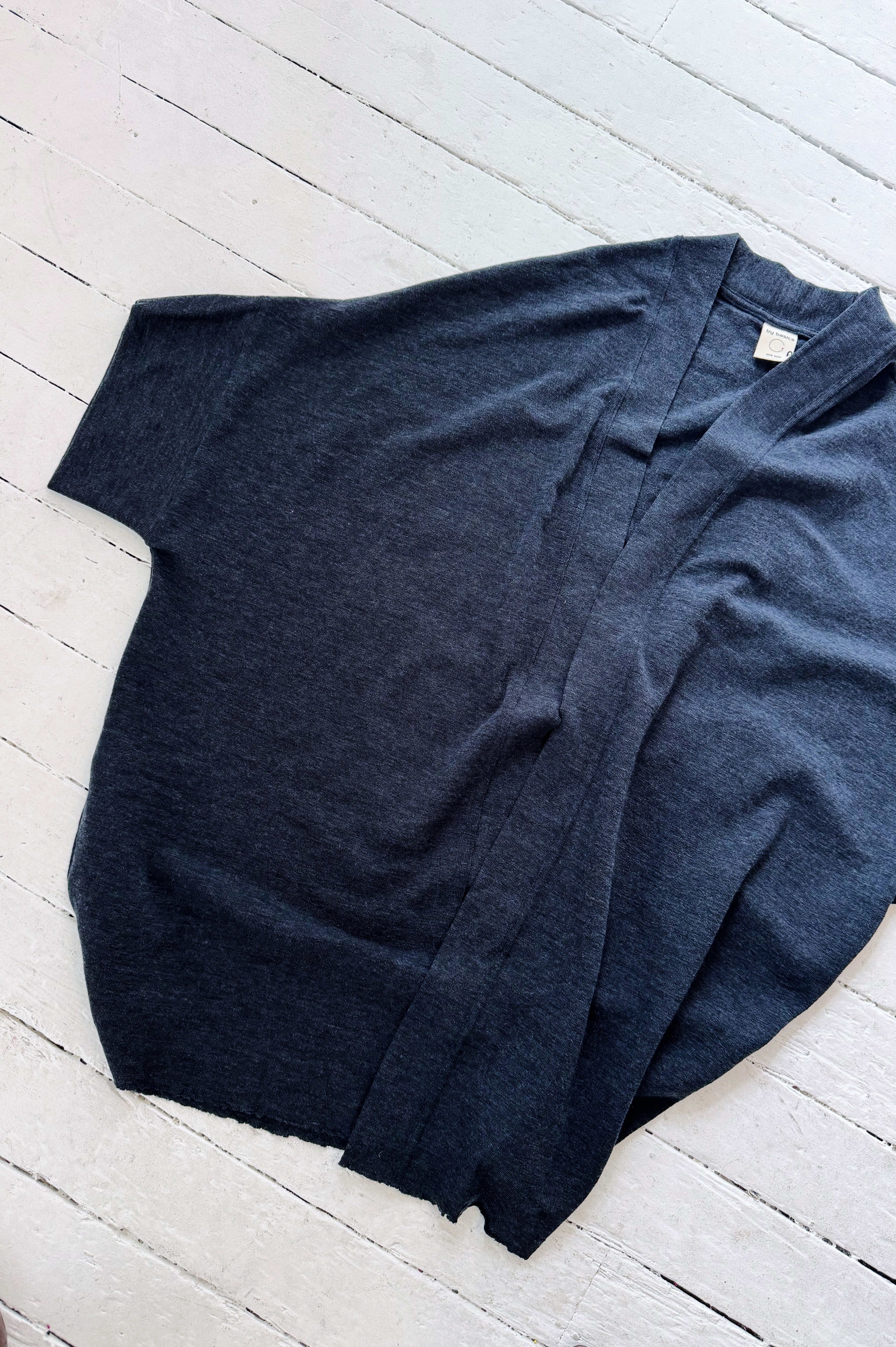 Merino Cardigan | Mid Blue Melange