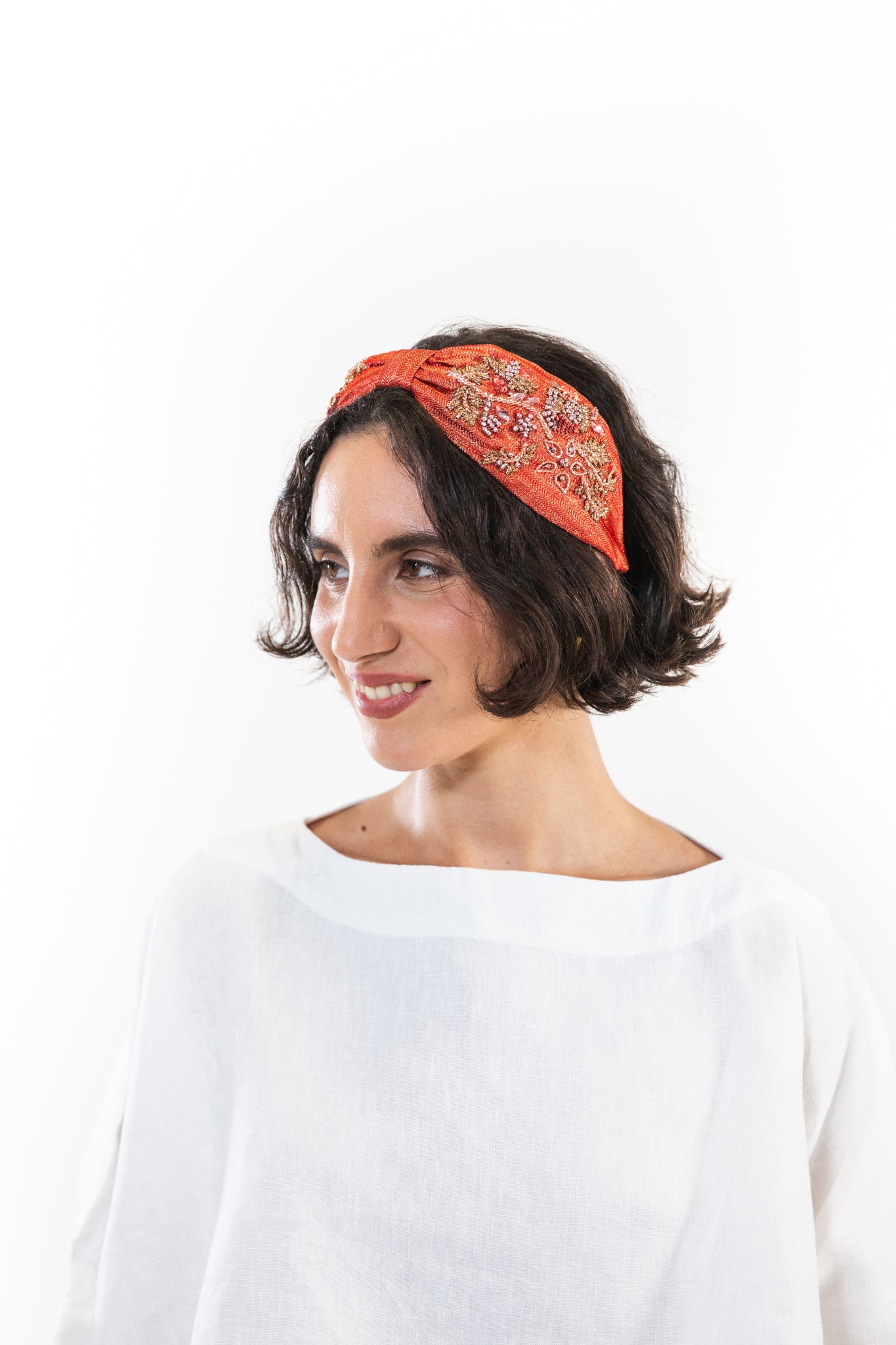 Hard Embroidered Headband | Demi