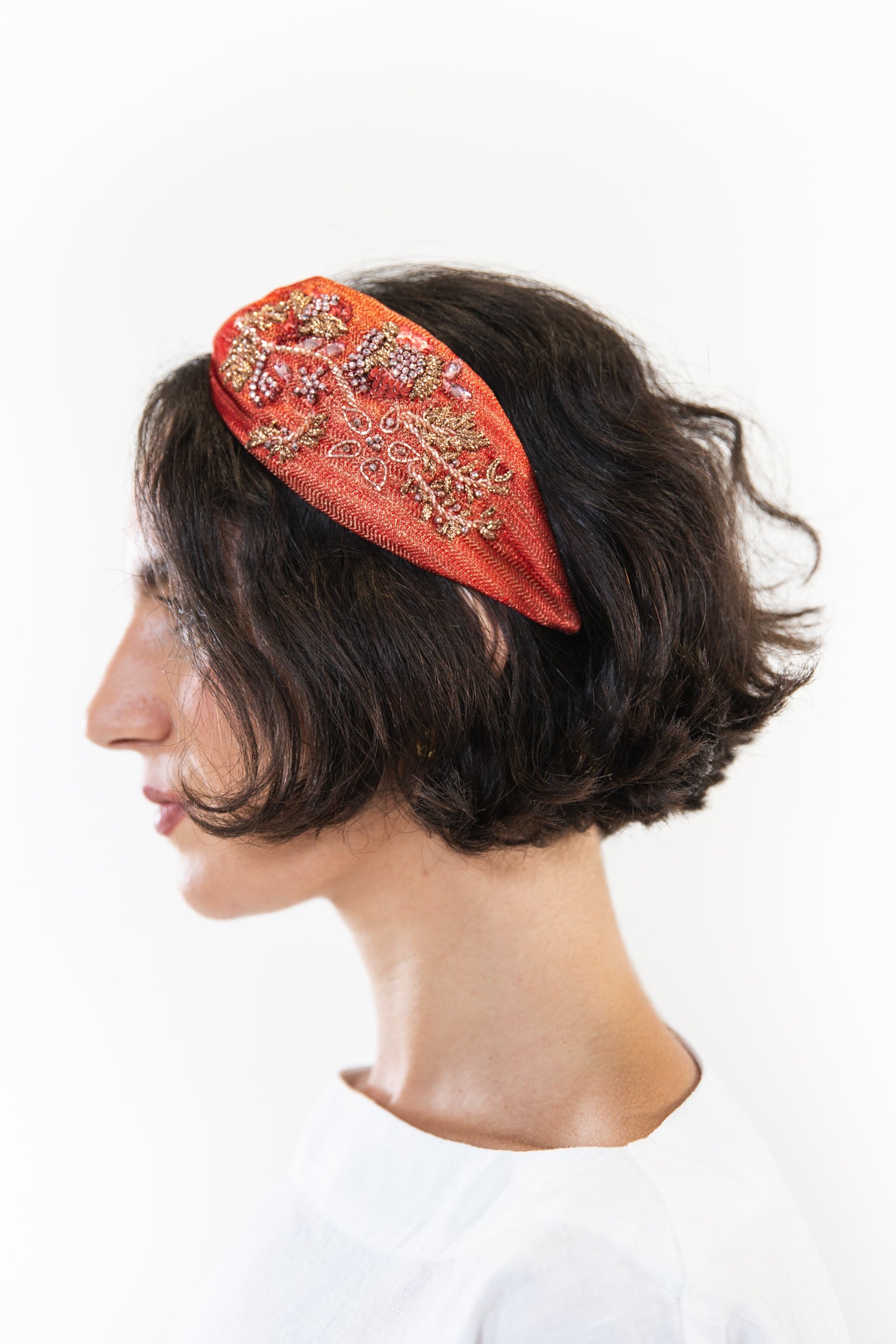 Hard Embroidered Headband | Demi