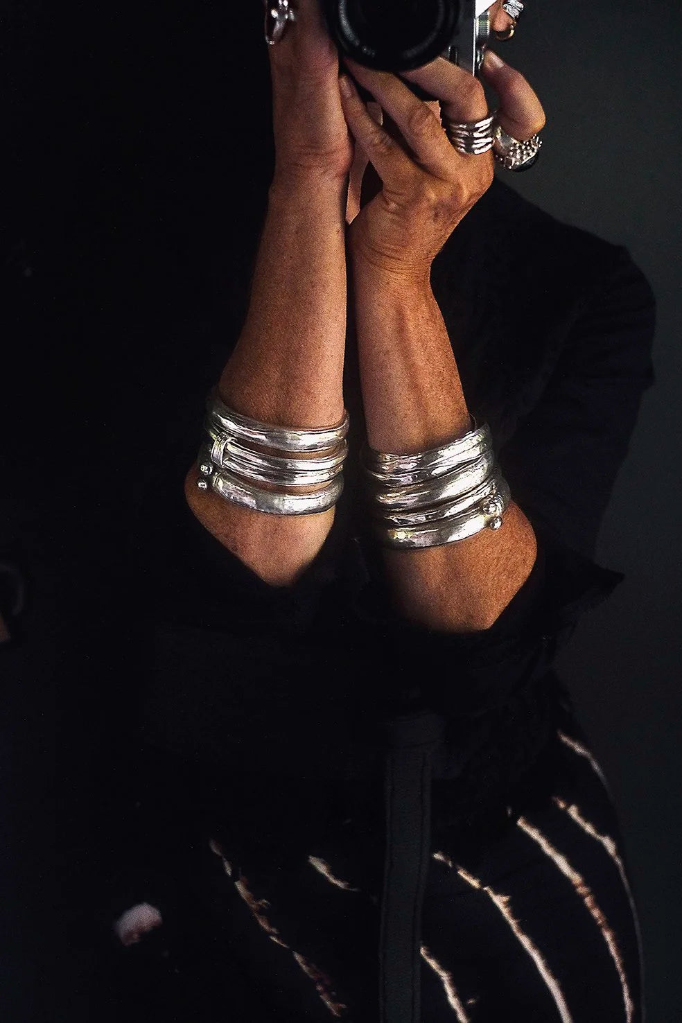 EWA Tribal | Chunky Domed Bracelet | Silver Plated