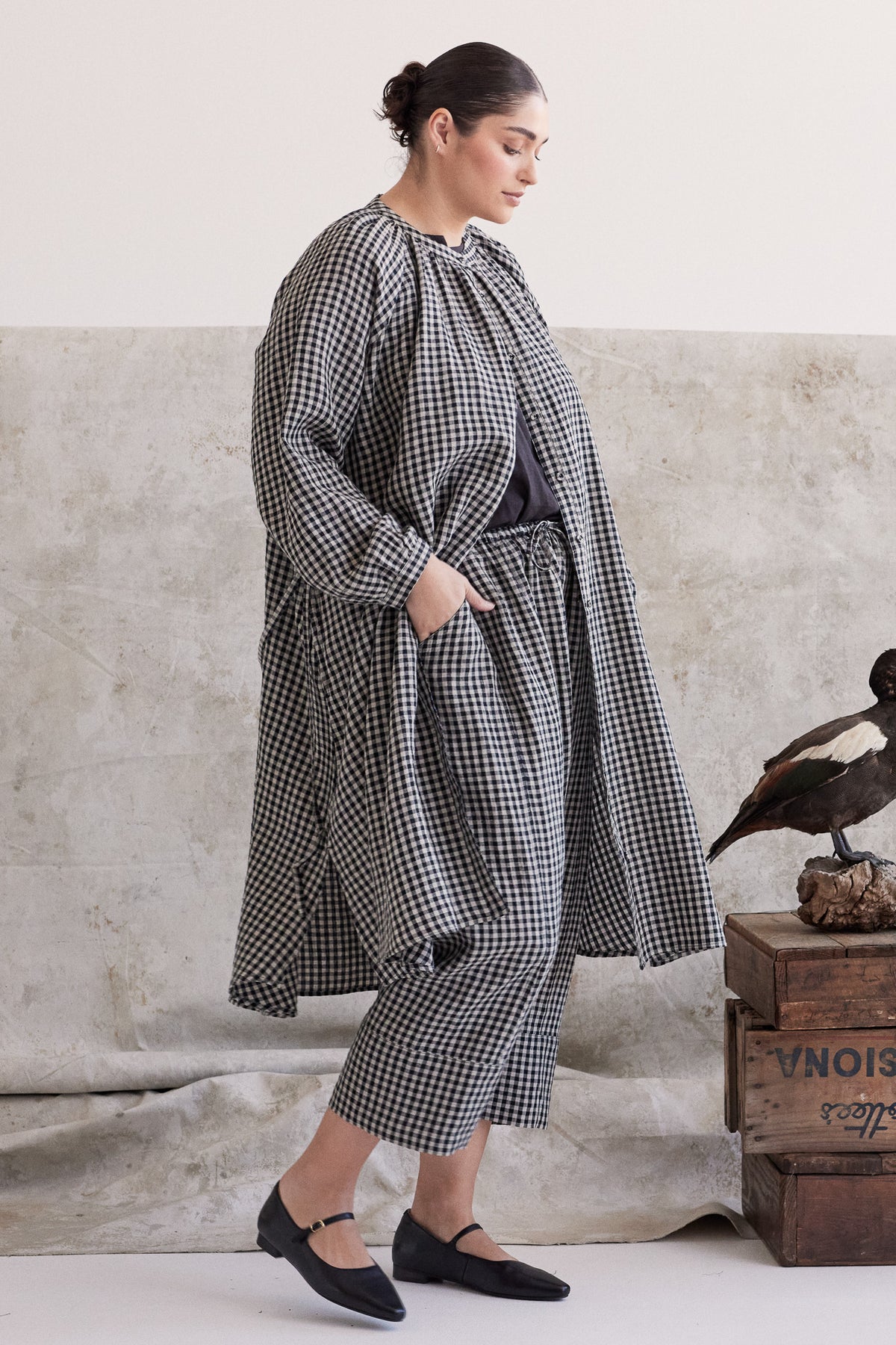 Gianna Belted Dress | Black Gingham