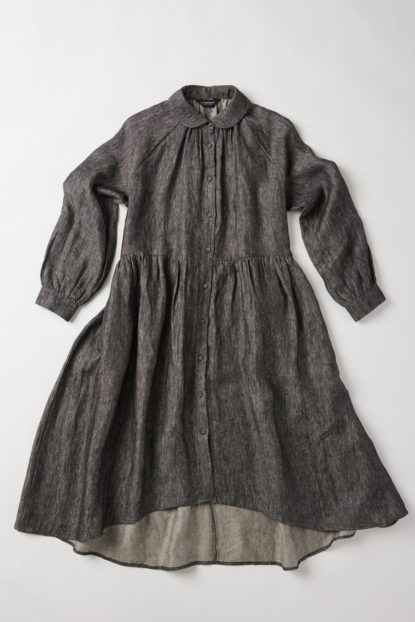 Maebry Duster Jacket | Black Denim Linen