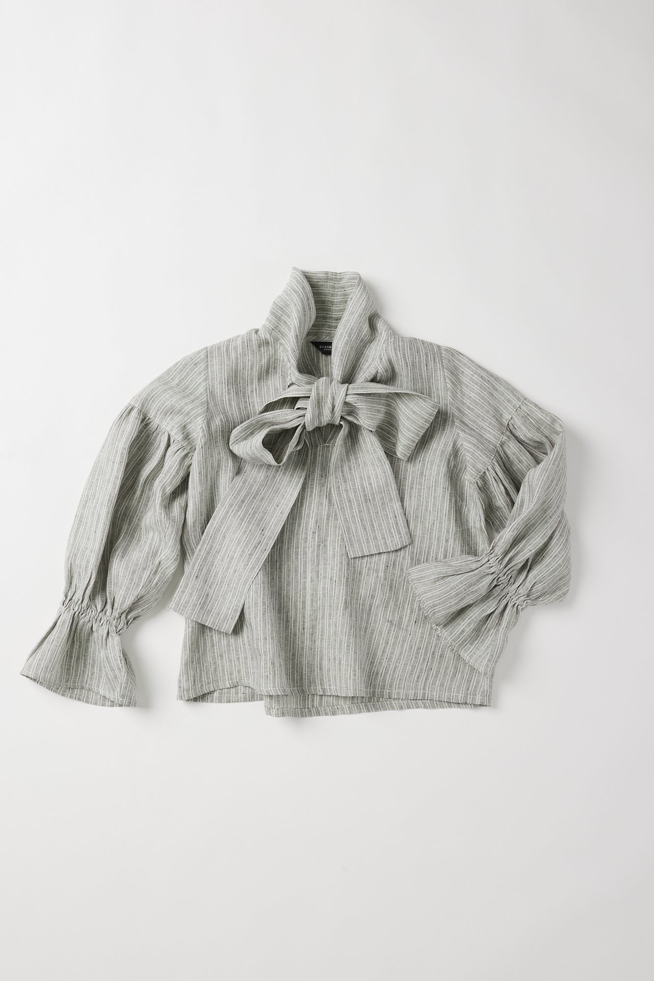 Harlow Neck Tie Blouse | Stippling Stripe