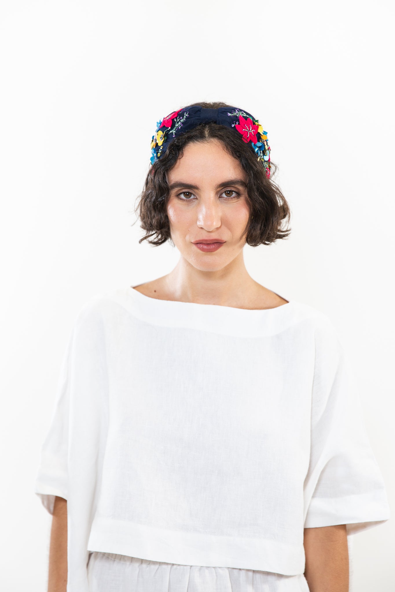Hard Embroidered Headband | Ella
