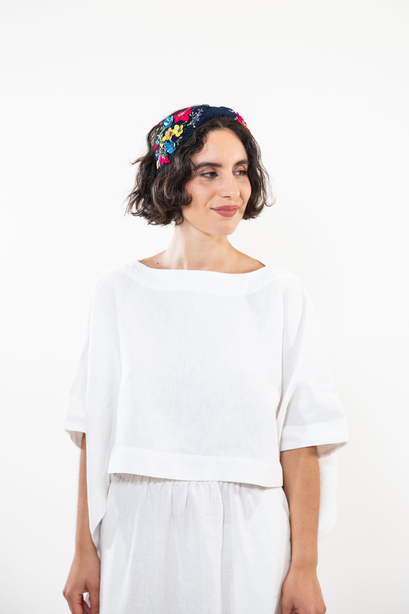 Hard Embroidered Headband | Ella