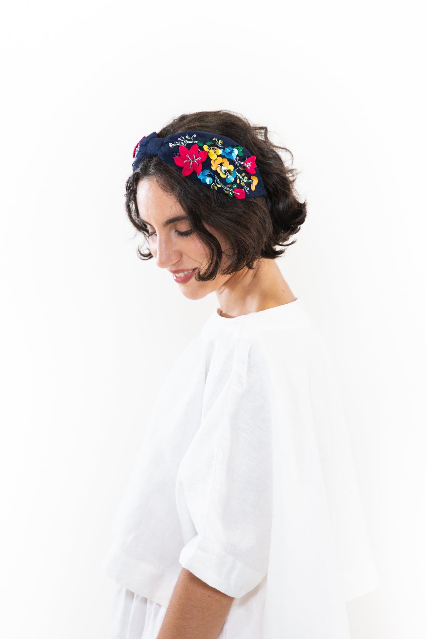 Hard Embroidered Headband | Ella
