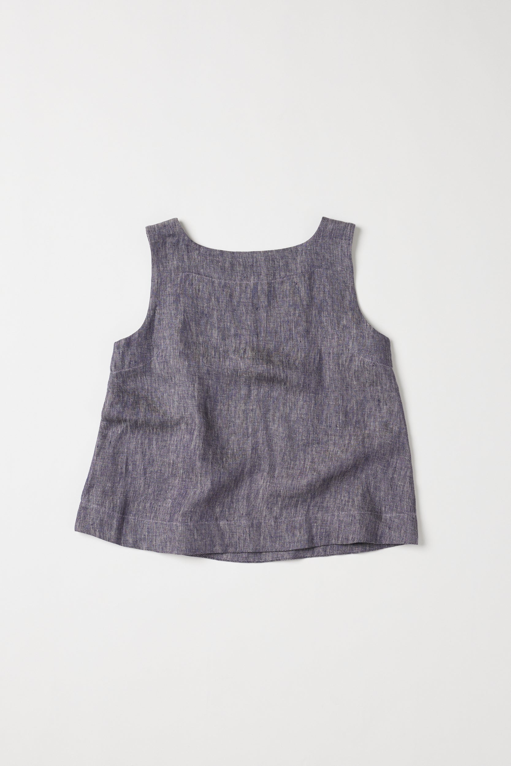 Ellis Shell Top | Dusty Denim Linen