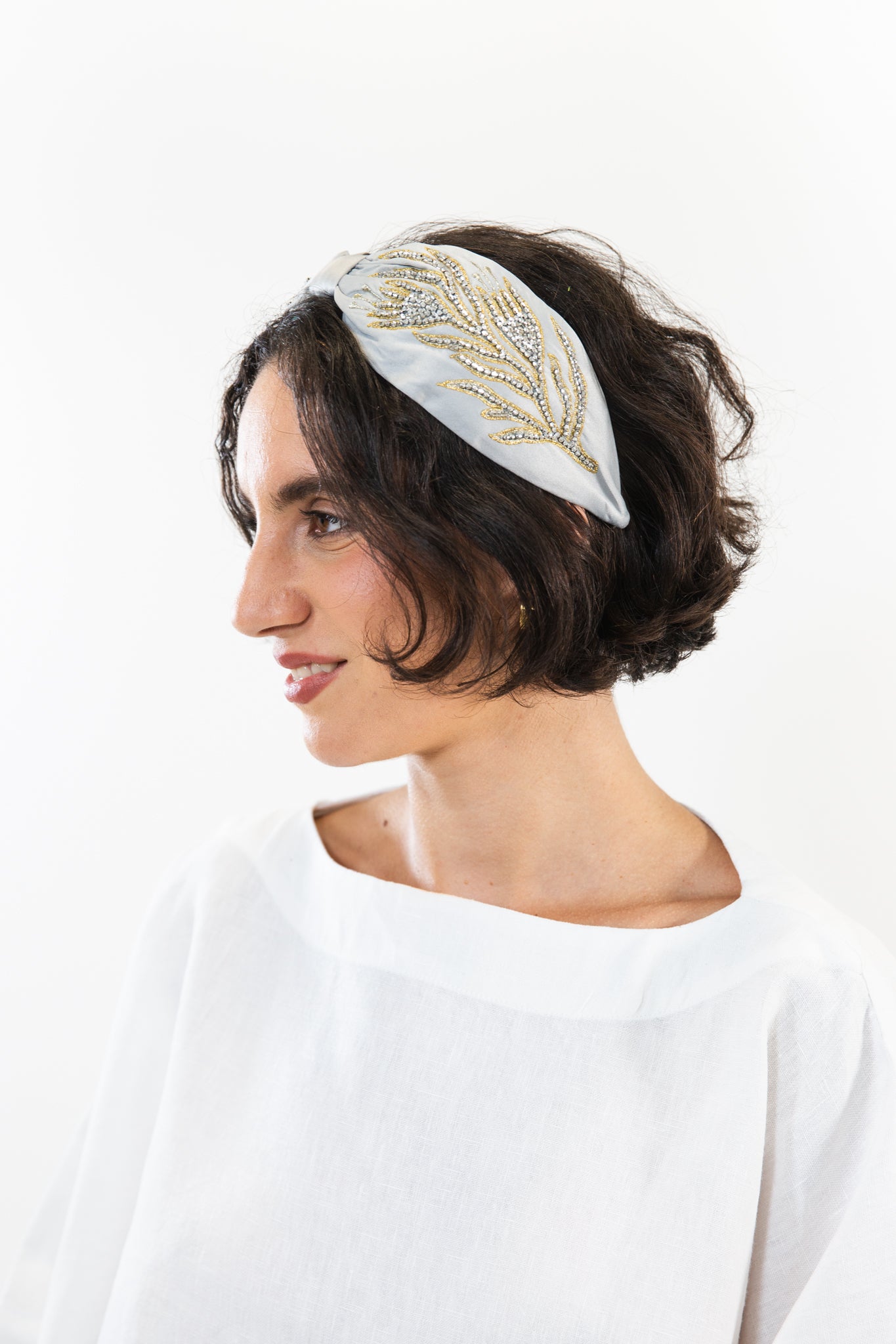 Hard Embroidered Headband | Esme