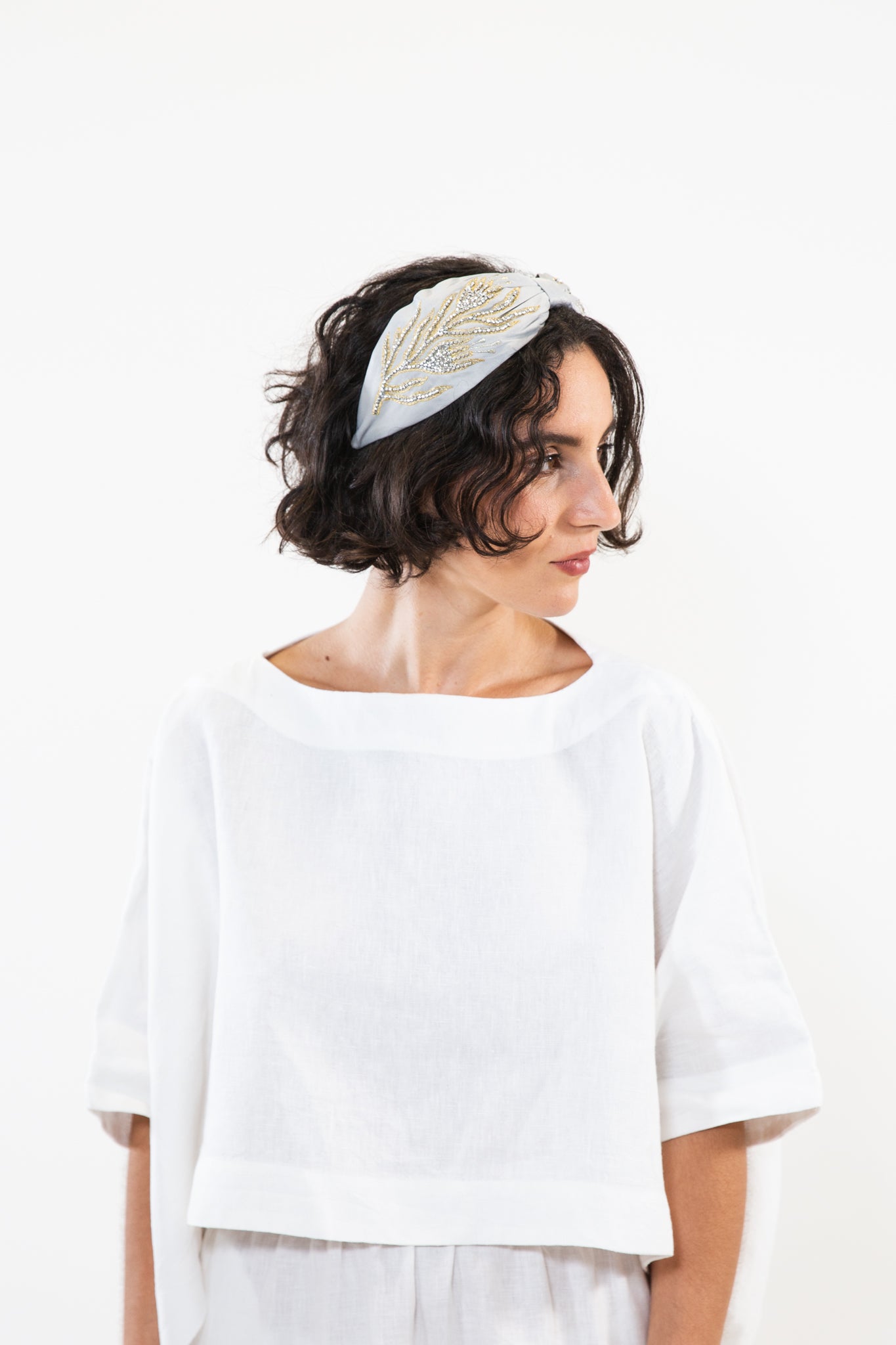 Hard Embroidered Headband | Esme