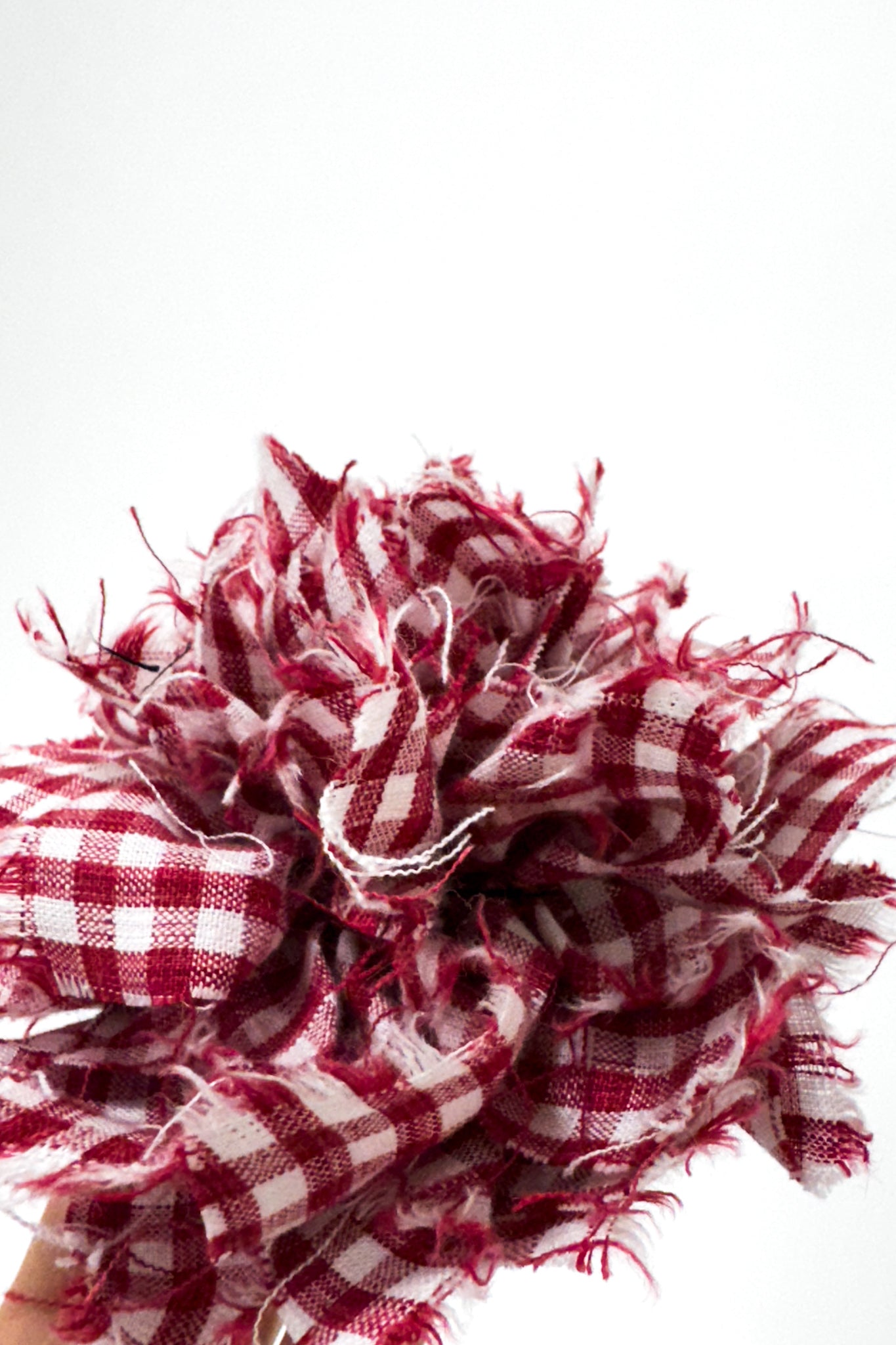 GW | Fabric Flower Brooch | Red Gingham