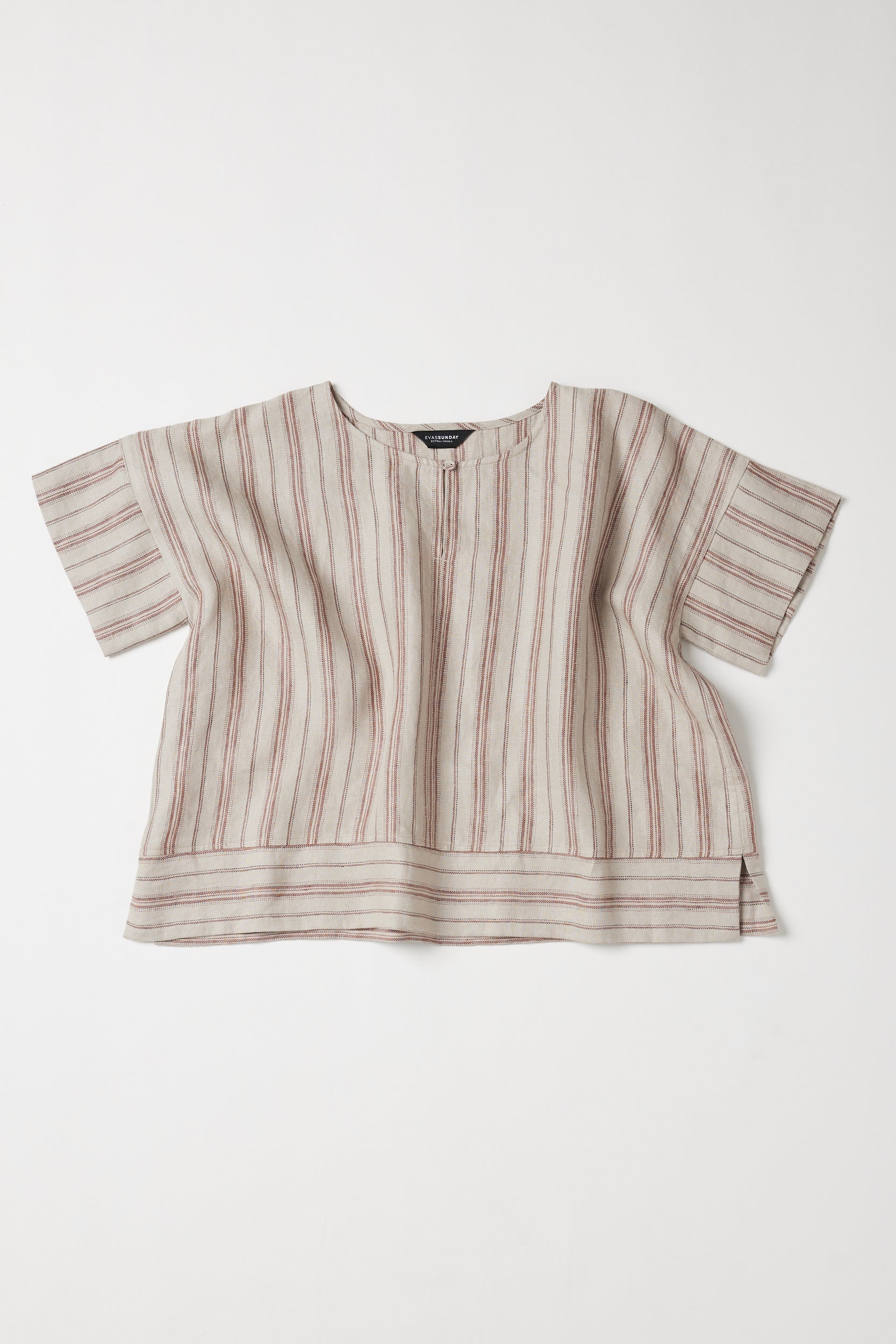 Finley Boxy Top | Brick Stripe