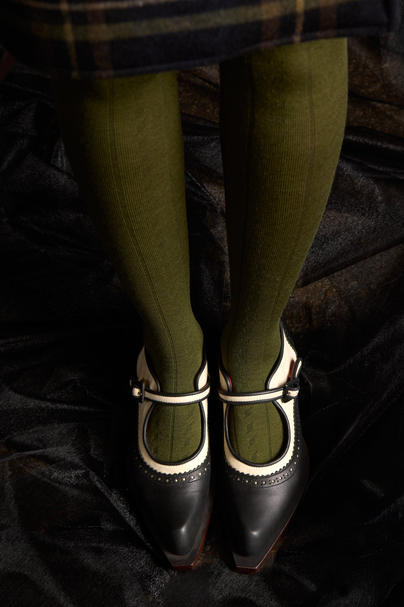 Tightology | Form Green Merino Wool Tights
