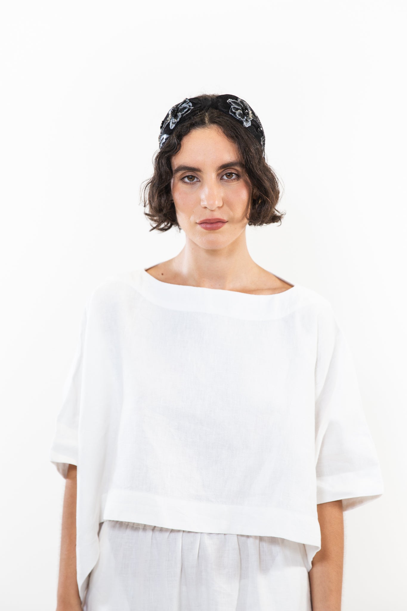 Hard Embroidered Headband | Frida