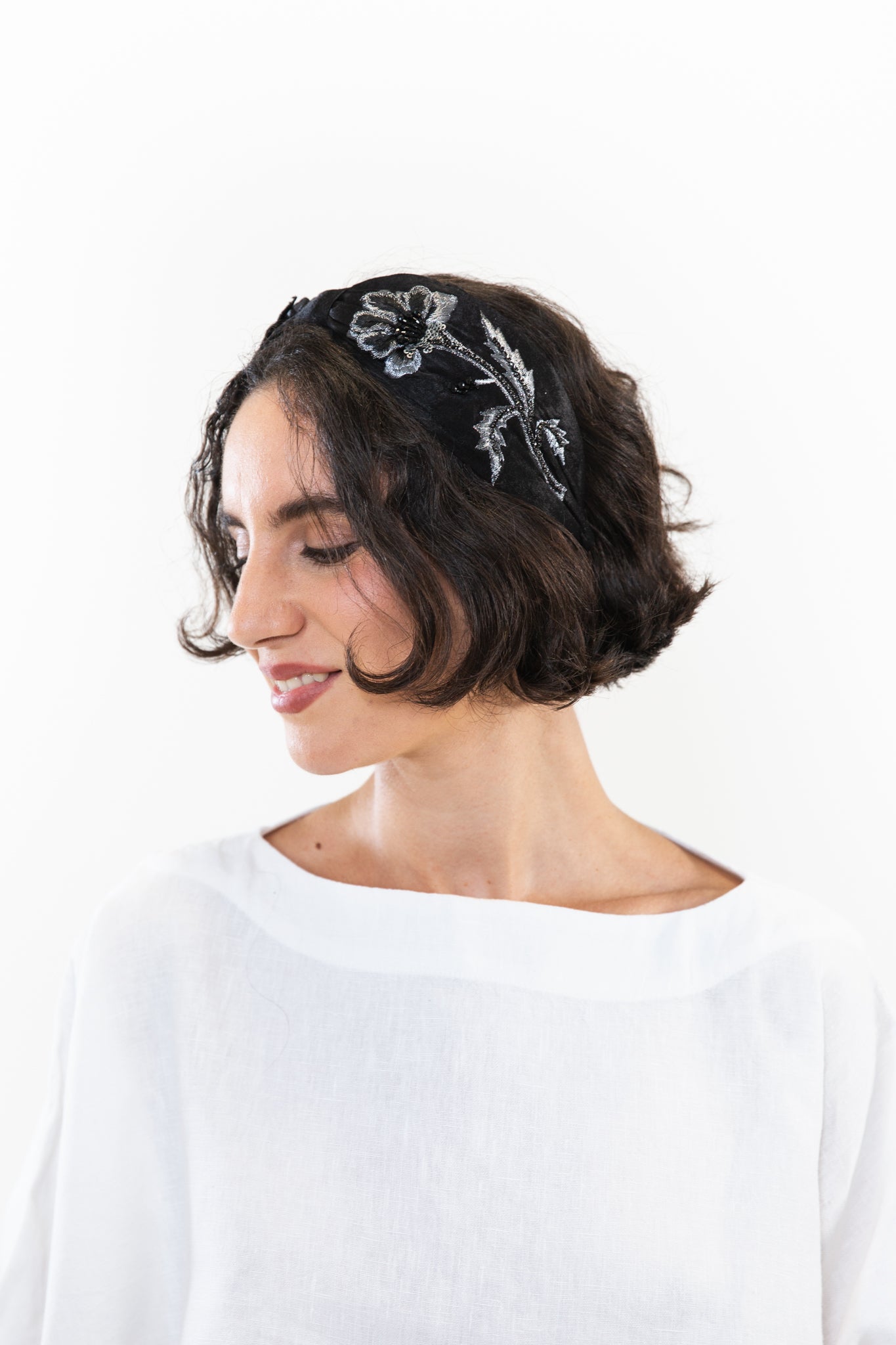 Hard Embroidered Headband | Frida