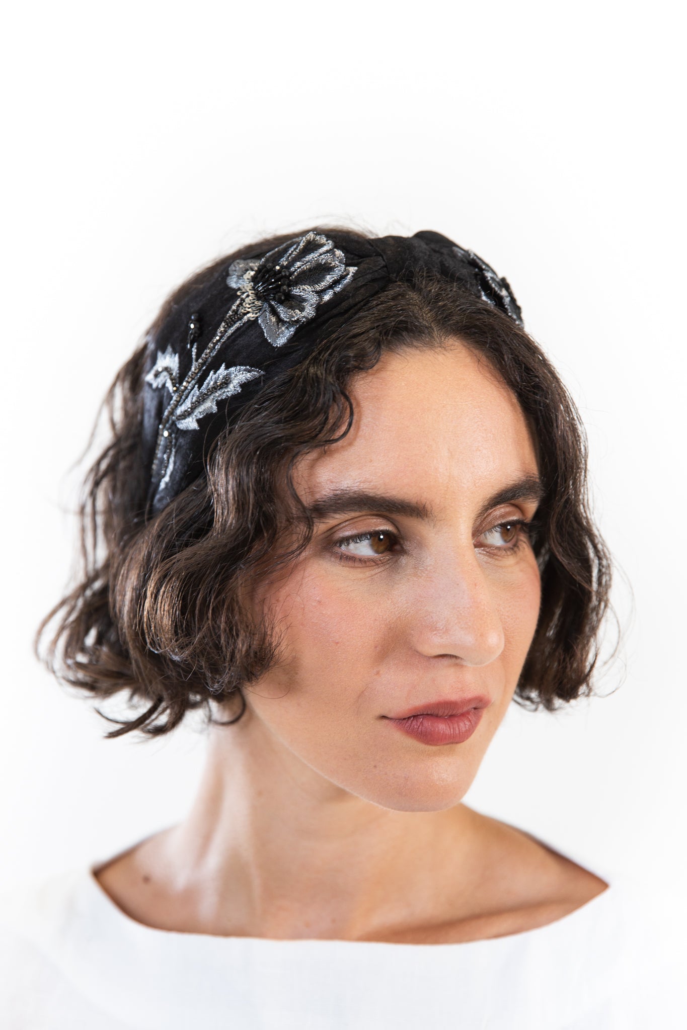 Hard Embroidered Headband | Frida