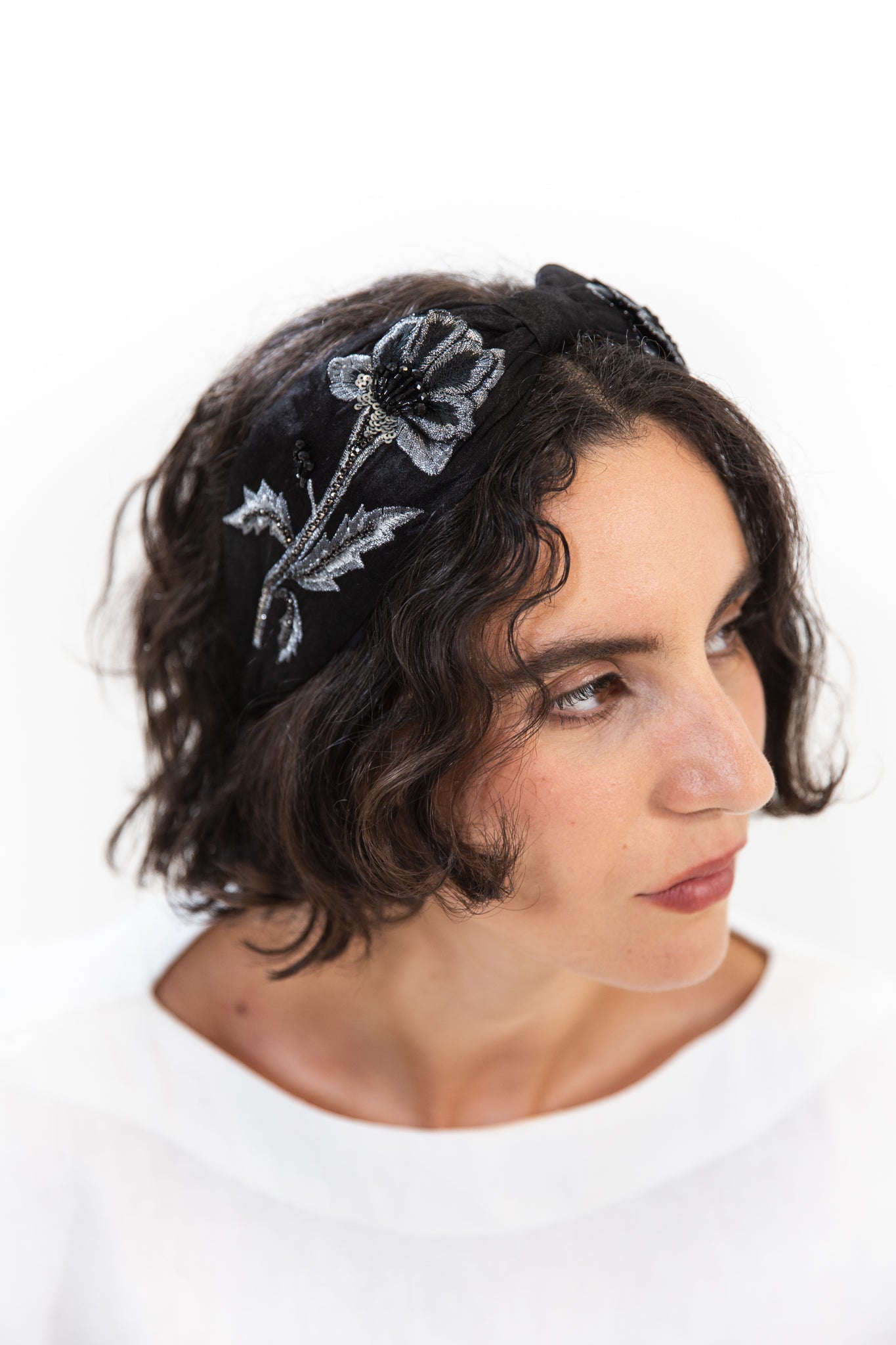 Hard Embroidered Headband | Frida