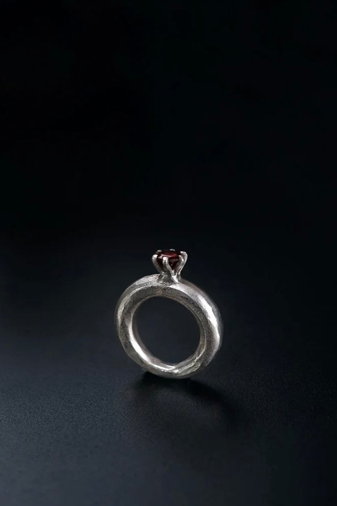 Ewa Jewelry | Signet Ring with Garnet | Silver